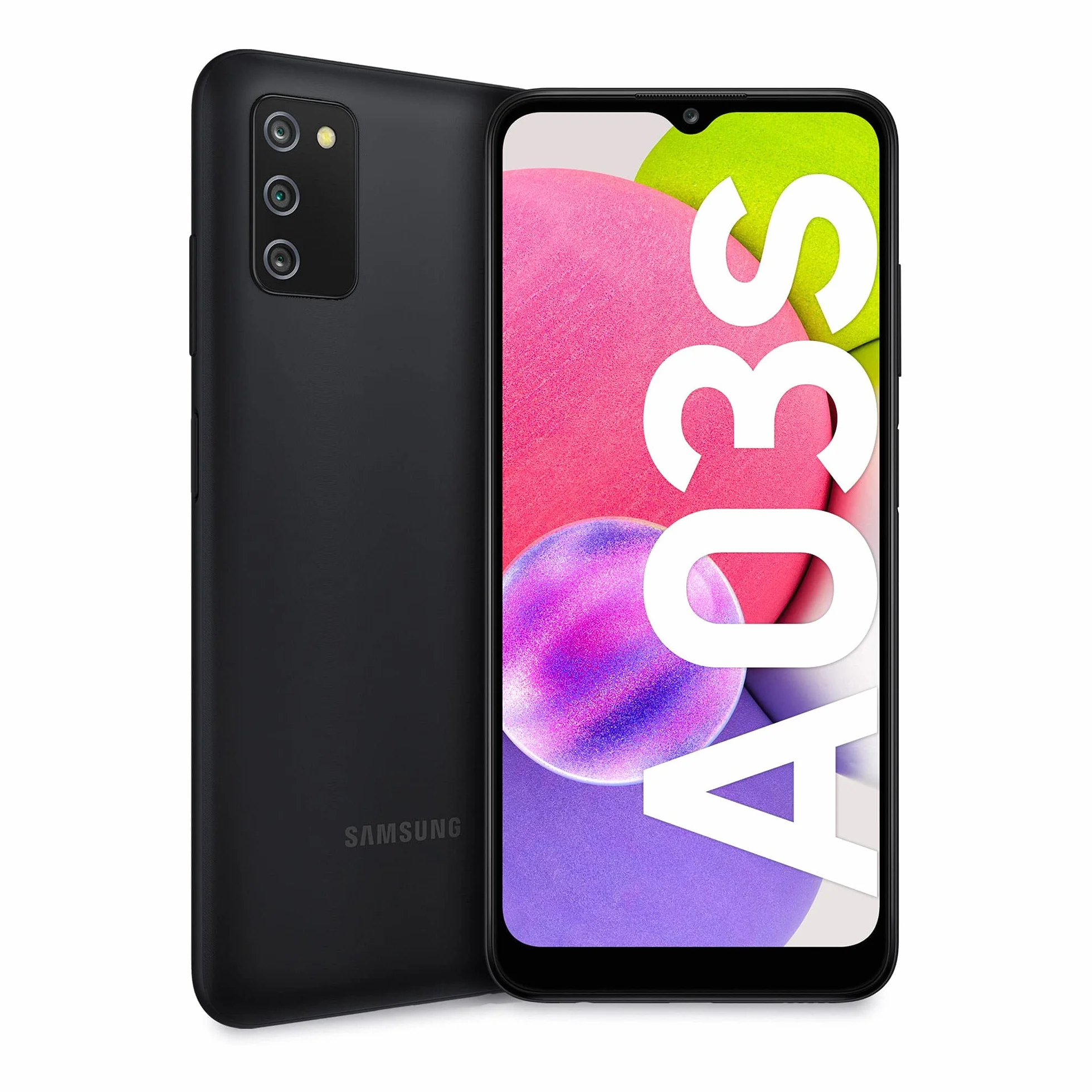 Samsung Galaxy A03s Smartphone Android, Display Infinity-V HD+ da 6,5 Pollici, 3 GB di RAM e 32 GB di Memoria Interna Espandibile, Batteria da 5.000 mAh, Nero [Versione Italiana] (Ricondizionato)