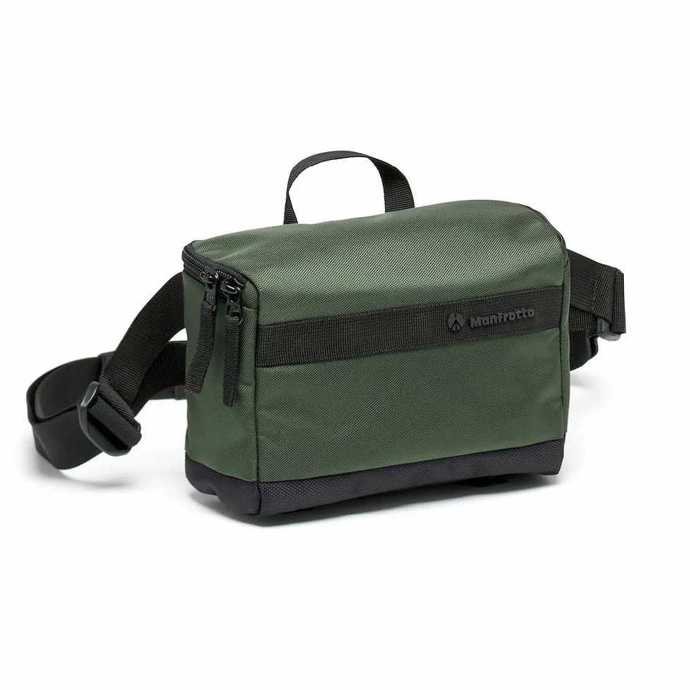 Manfrotto Zaino Street Slim per fotocamera mirrorless e reflex, accesso anteriore e posteriore, inserti rimovibili per fotocamera e laptop, zaino compatto per accessori fotografici, verde