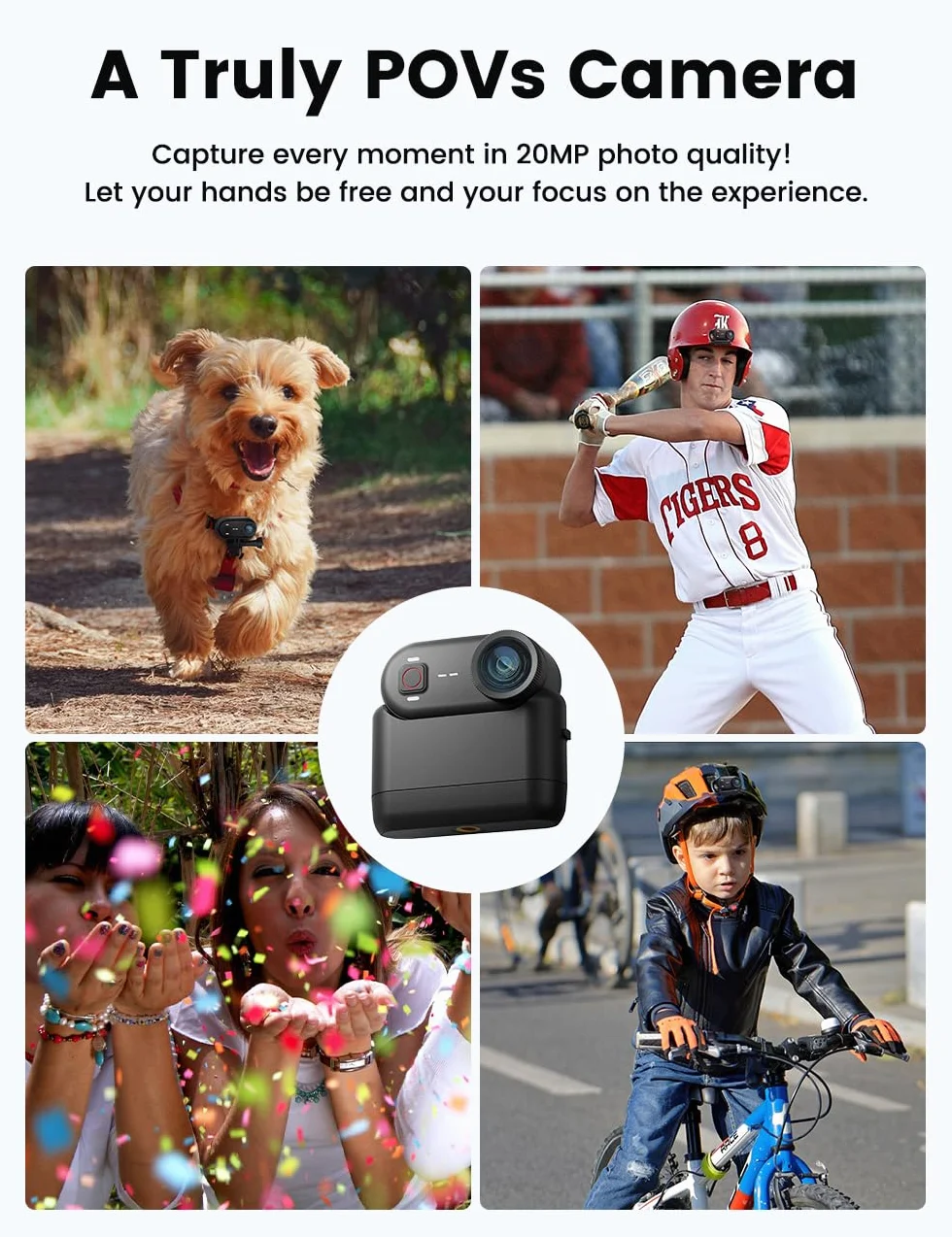 Apexcam K80 Mini Action Cam,POV Camera Con Memoria Integrata da 64GB,4K WiFi EIS Mini Body Cam Sportiva Portatile Vlogging Fotocamera,10M Fotocamera Subacquea,Videocamere Montate sul Corpo e Accessori