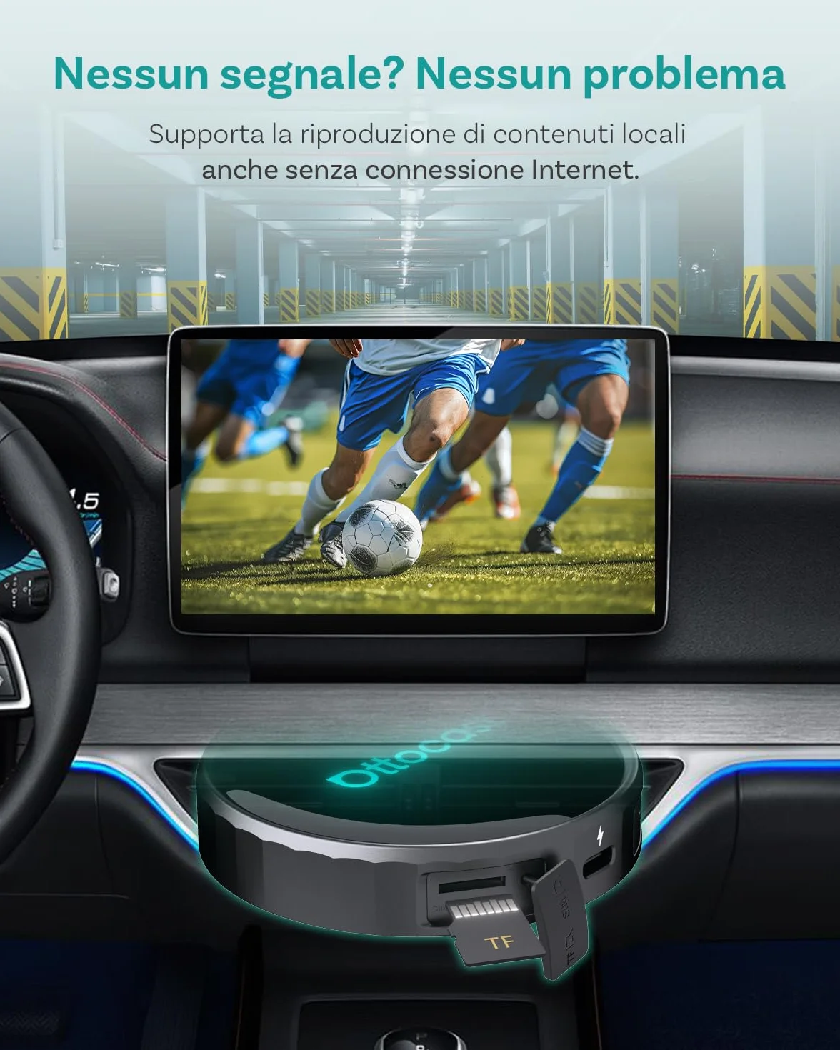 (2026 Nuovo) OTTOCAST P3 Pro CarPlay AI Box, 3-in-1 Wireless Adattatore CarPlay & Android Auto con Uscita HDMI, 8GB+128GB, Schermo Diviso, App Scaricare, Aggiornamento OTA per Auto con CP/AA Cablati