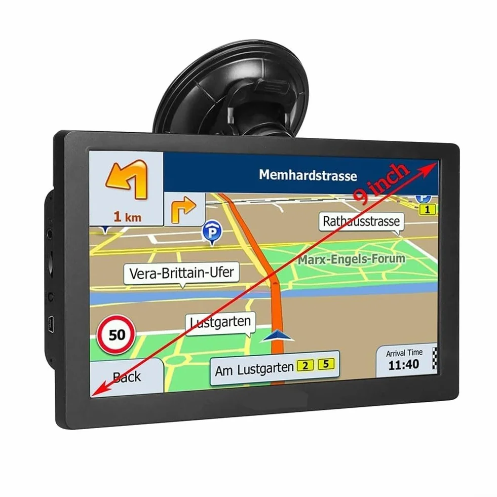 Navigatore GPS da 9 pollici, auto navigatore satellitare auto 9 pollici camion GPS driver commerciali 2025 per Europa mappe UK (in Europa)