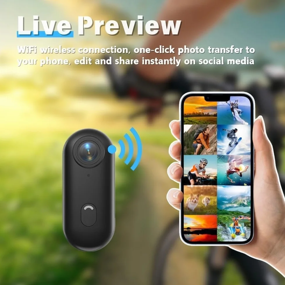 Camere corporee 1080P con registrazione audio e video - videocamera corporea 1080P impermeabile, magnetica e con clip a 360°, batteria da 150 minuti per ciclismo, passeggiate con animali (1080-B-32G)