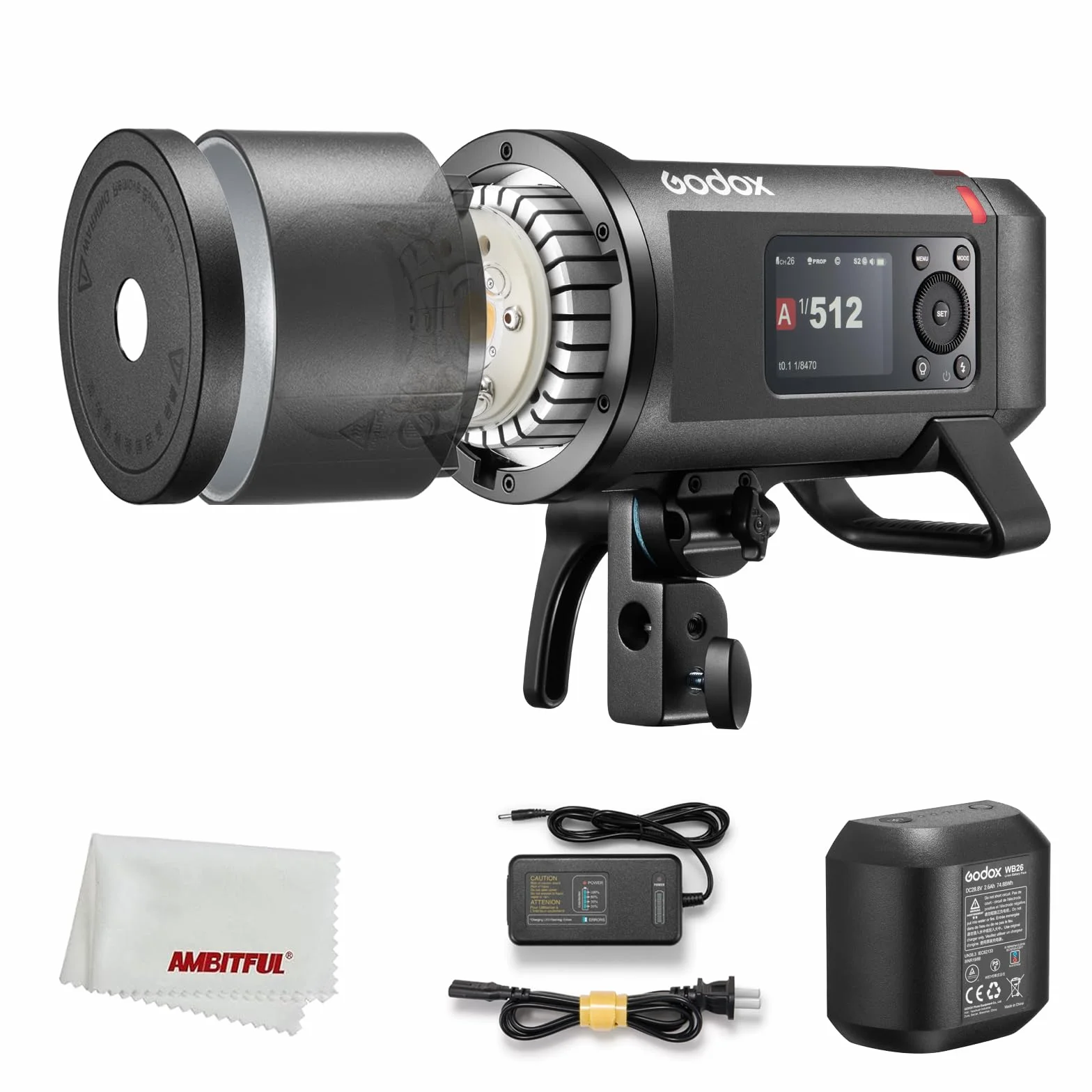 Godox AD600ProII AD600 Pro 600 Ws Flash per esterni, sistema X 2.4 G, TTL GN87 HSS 1/8000s, 40 W Bi-Color 2800K-6000K, 0.01s~0.9s tempo di riciclaggio, 2600mAh Batteria al litio AD600PRO