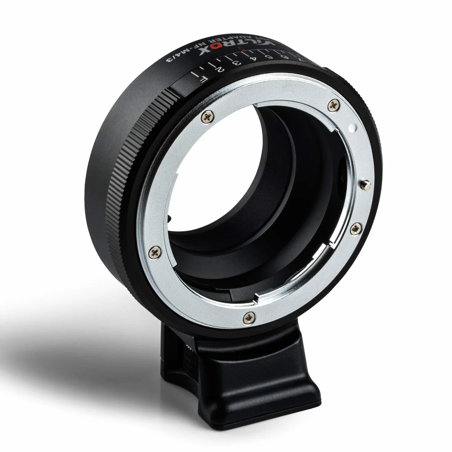 Viltrox NF-M4/3 - Adattatore di montaggio manuale per obiettivo Nikon G/F/AI/S/D su M4/3 Mount fotocamera GH5 GH4 GF1 GF6 GX85 GX7 E-M5 E-M10 E-M10II E-PL3 Pen-F con apertura