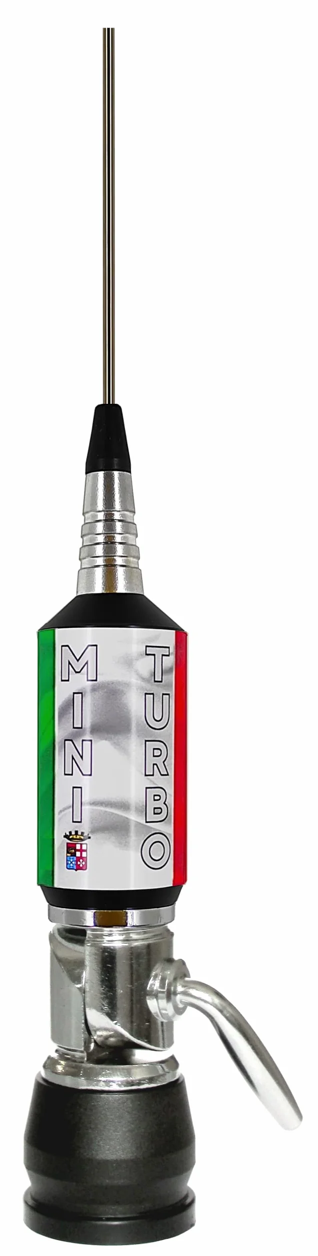 SIRIO MINI TURBO 'L' COAX ANTENNA VEICOLARE PER CB LUNGHEZZA: 1650mm POTENZA MASSIMA: 1000W… (ITALY FLAG)