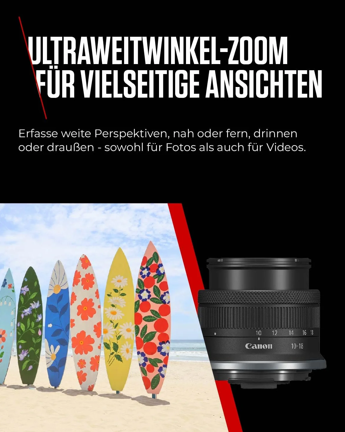 Canon Obiettivo RF-S 10-18mm F4.5-6.3 IS STM Zoom Ultra-Grandangolare con Stabilizzatore 4 Stop per EOS R