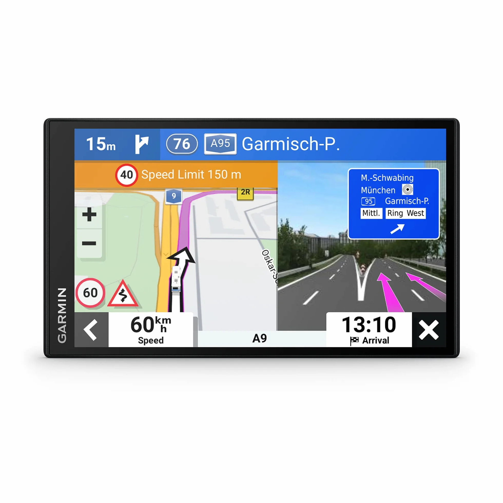Garmin Camper 795 MT-D, Navigatore GPS per Camper e Caravan, Infotraffico DAB, Display da 7", Mappa Europa, Navigazione in base a dimensioni
