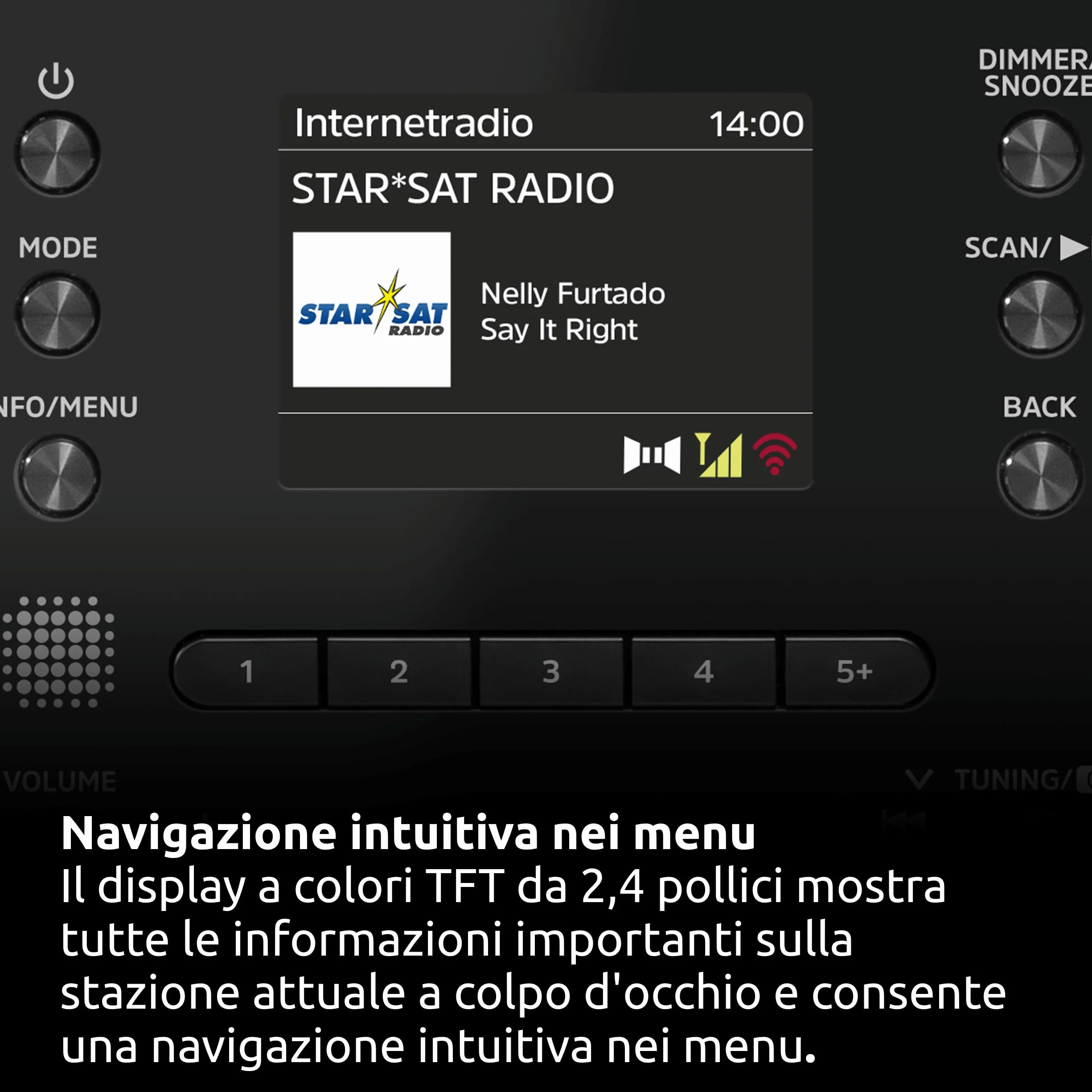 TechniSat DIGITRADIO 550 IR Radio internet stereo DAB+ FM WLAN Bluetooth controllo app sveglia nero