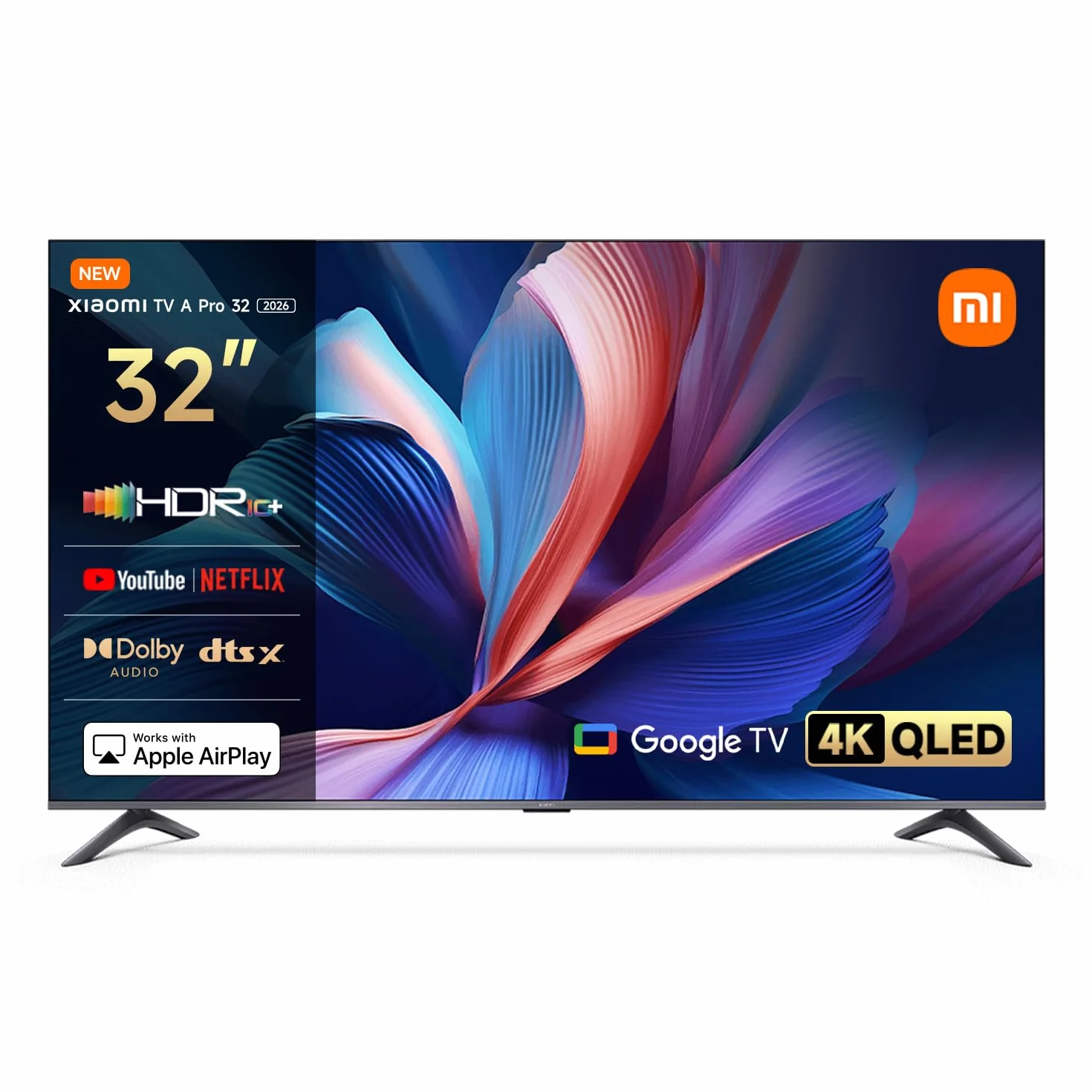 Xiaomi TV A Pro 32 32 cali (81 cm) QLED Smart TV Google TV Triple Tuner Dolby Audio DTS