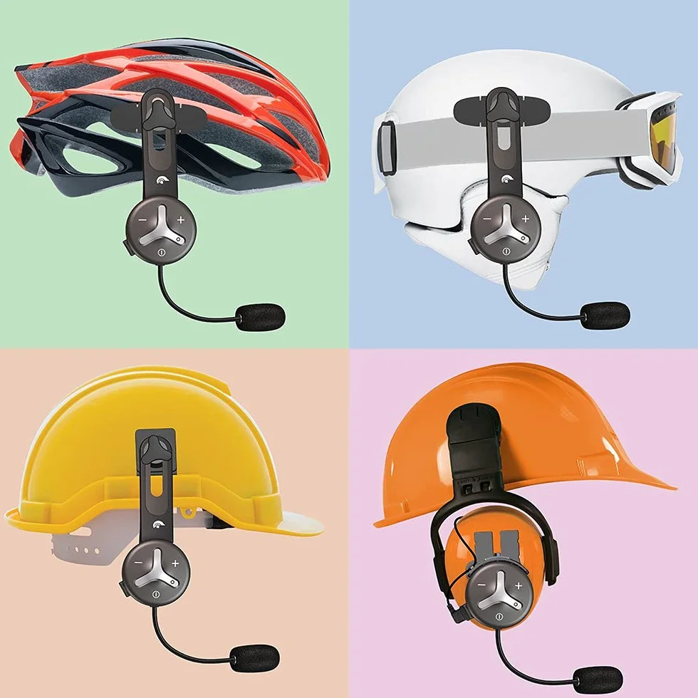 Trio – Citofono con 3 moduli auricolari Bluetooth con portata fino a 1 km – vivavoce con cancellazione del rumore DSP e connessione smartphone