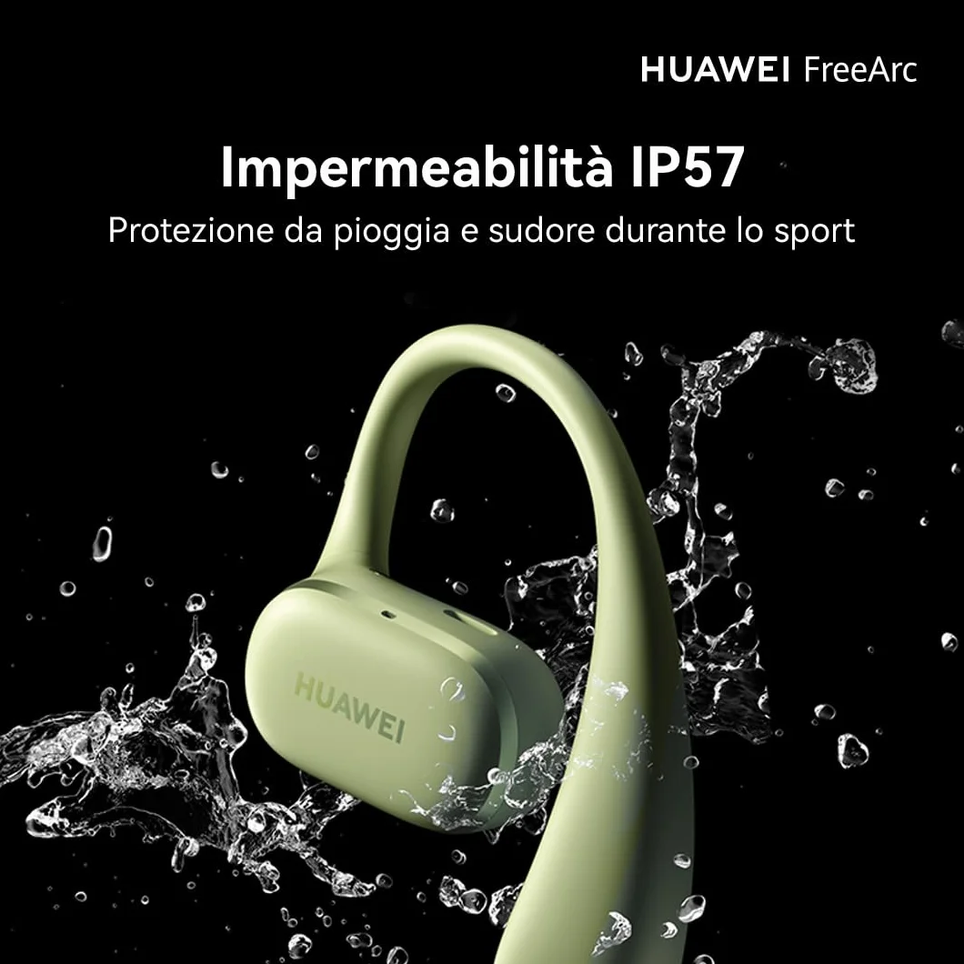 HUAWEI FreeArc Auricolari Open Ear, Auricolari Wireless Bluetooth, IP57, Fino a 28 ore, Cuffie Bluetooth Sport, iOS & Android & Windows, Nero