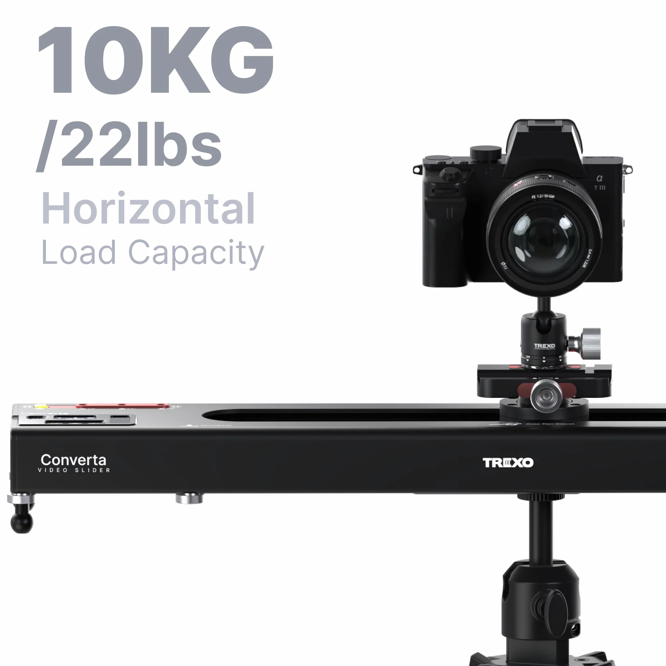 Trexo Converta Pro - AI-Powered Video Slider, Built-in Rotary Table, 90° Panoramic Shooting, Time-Lapse, Loop Mode, APP & Voice Control, Pro Camera Motion System (C600-60cm/23.6")