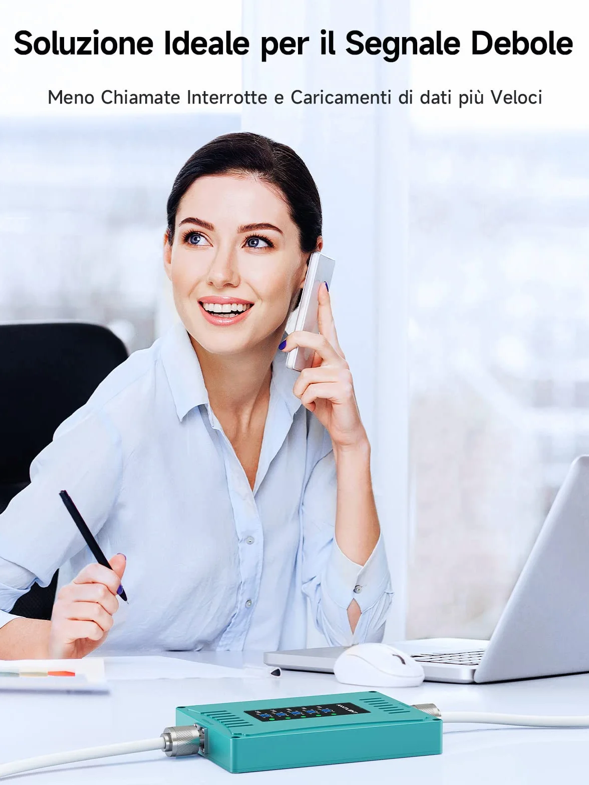 ANNTLENT Ripetitore 4G 3G 2G Amplificatore Segnale Cellulare Mobile Ripetitore Segnale GSM/LTE/DCS/WCDMA, Bande 1/3/7/8/20, Per Urbano/Rurale/Seminterrato/Casa ecc, Supporta Tutti Gli Operatori