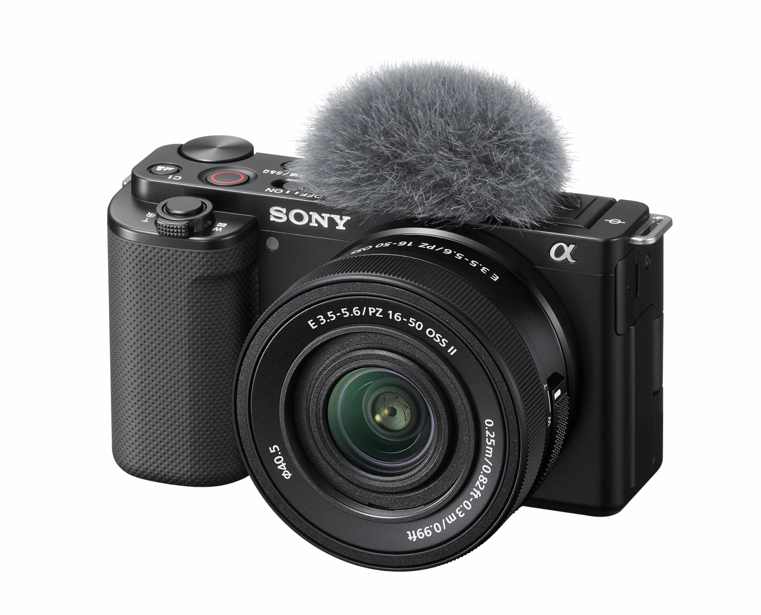 Sony Alpha ZV-E10K: mirrorless APS-C con obiettivo intercambiabile Power Zoom 16-50mm f/3.5-5.6 II, schermo orientabile, video 4K e autofocus oculare in tempo reale, ideale per vlogging.