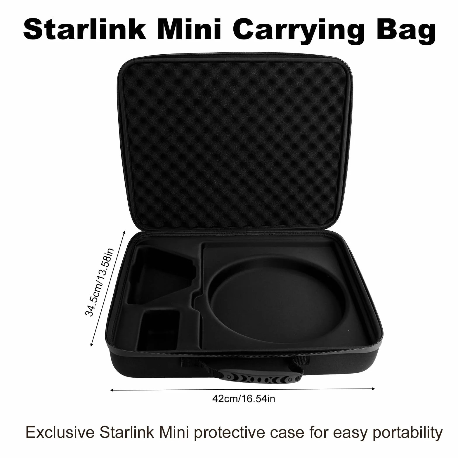 Penitue Custodia per Starlink Mini, Custodia Portatile Leggera Impermeabile Antiurto Rigida Protettiva per Viaggi All'aperto e Campeggio (Nera)