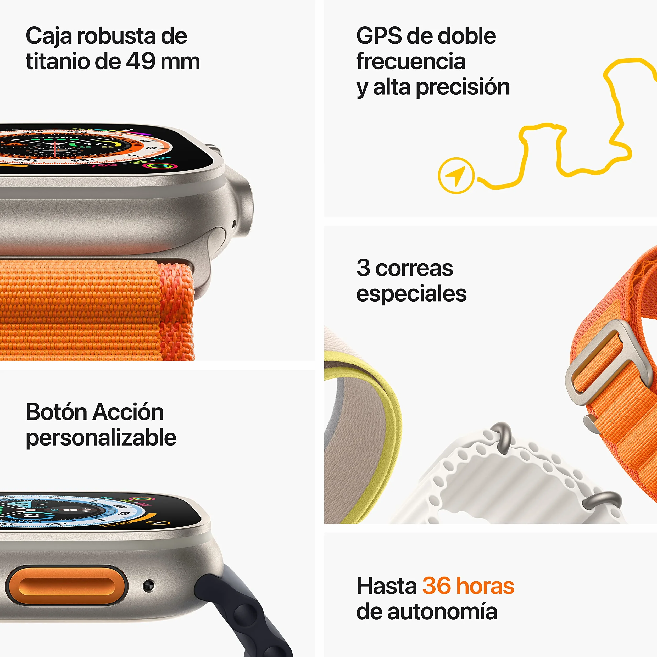 Apple Watch Ultra GPS Cellular 49mm Cassa in titanio Alpine Loop Verde Small Ricondizionato
