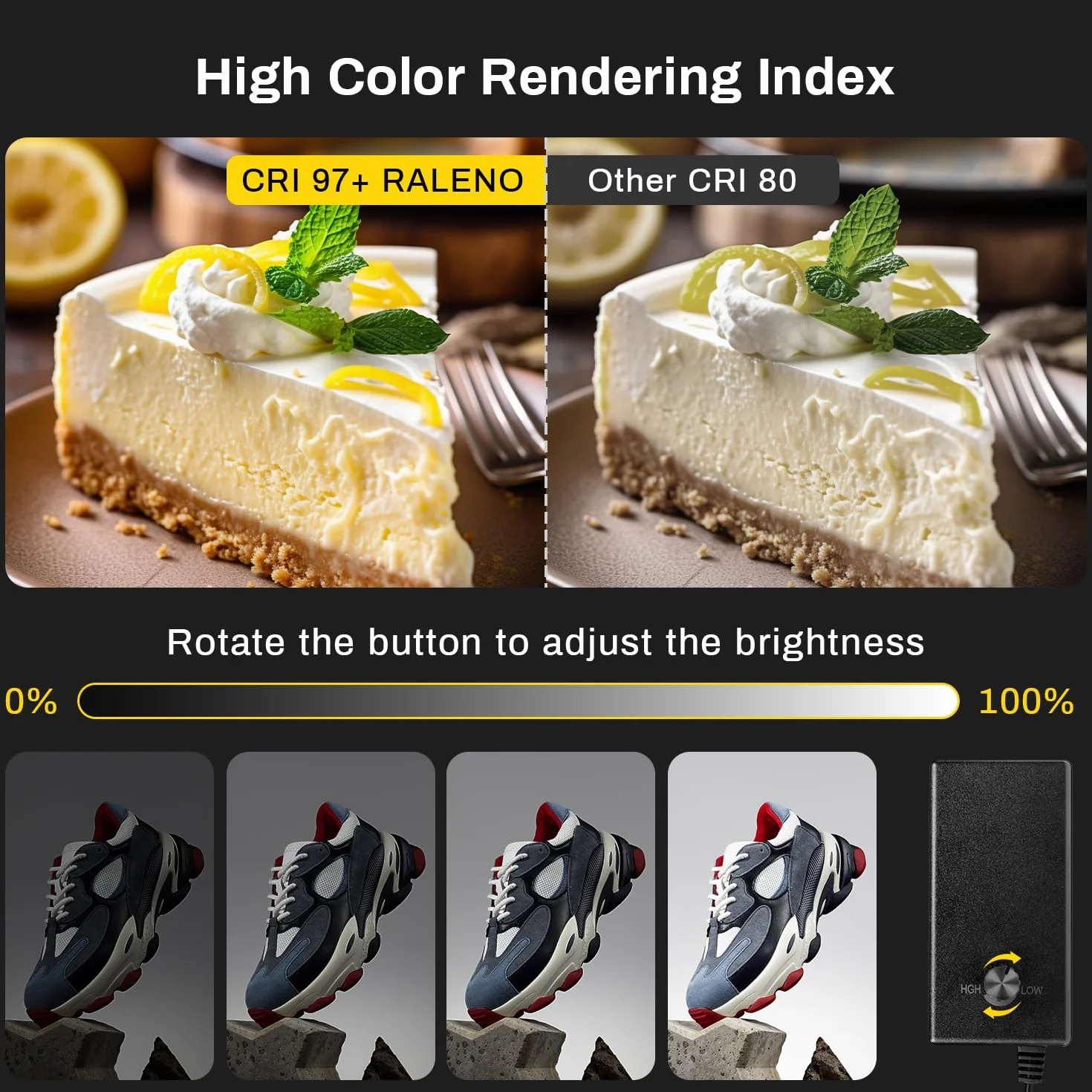 RALENO Light Box Fotografia, 40 * 30 * 30cm Scatola Fotografica Portatile, Kit Tenda da Ripresa (CRI>95 | luminosità regolabile da 24 W | 6 sfondi) per Prodotti, Gioielli, Orologi, Cosmetici