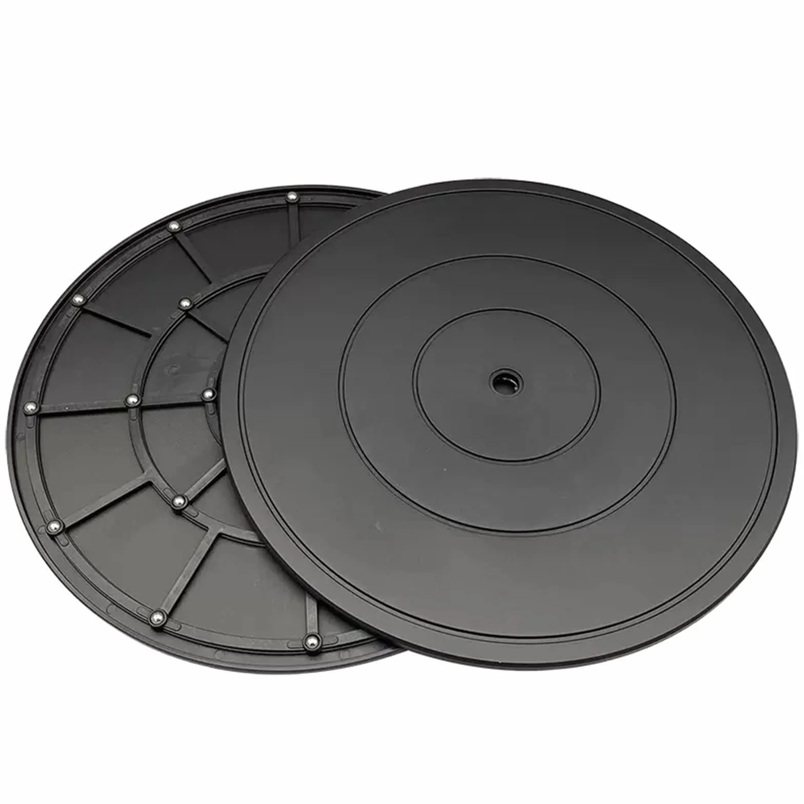 WORDFUN 360° Girevole Stand Giradischi, 40cm Piattaforma Roteante con Cuscinetti Sfera in Acciaio, capacità di Carico di 100 kg, Supporto Girevole per TV/Monitor/Piante Bonsai