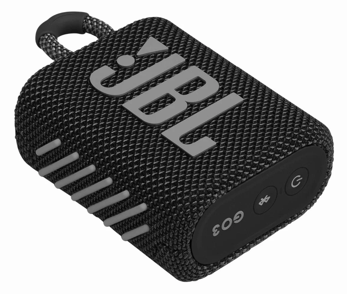 JBL GO 3 Speaker Bluetooth Portatile, Cassa Altoparlante Wireless con Design Compatto, Resistente ad Acqua e Polvere IPX67, fino a 5 h di Autonomia, USB, Nero