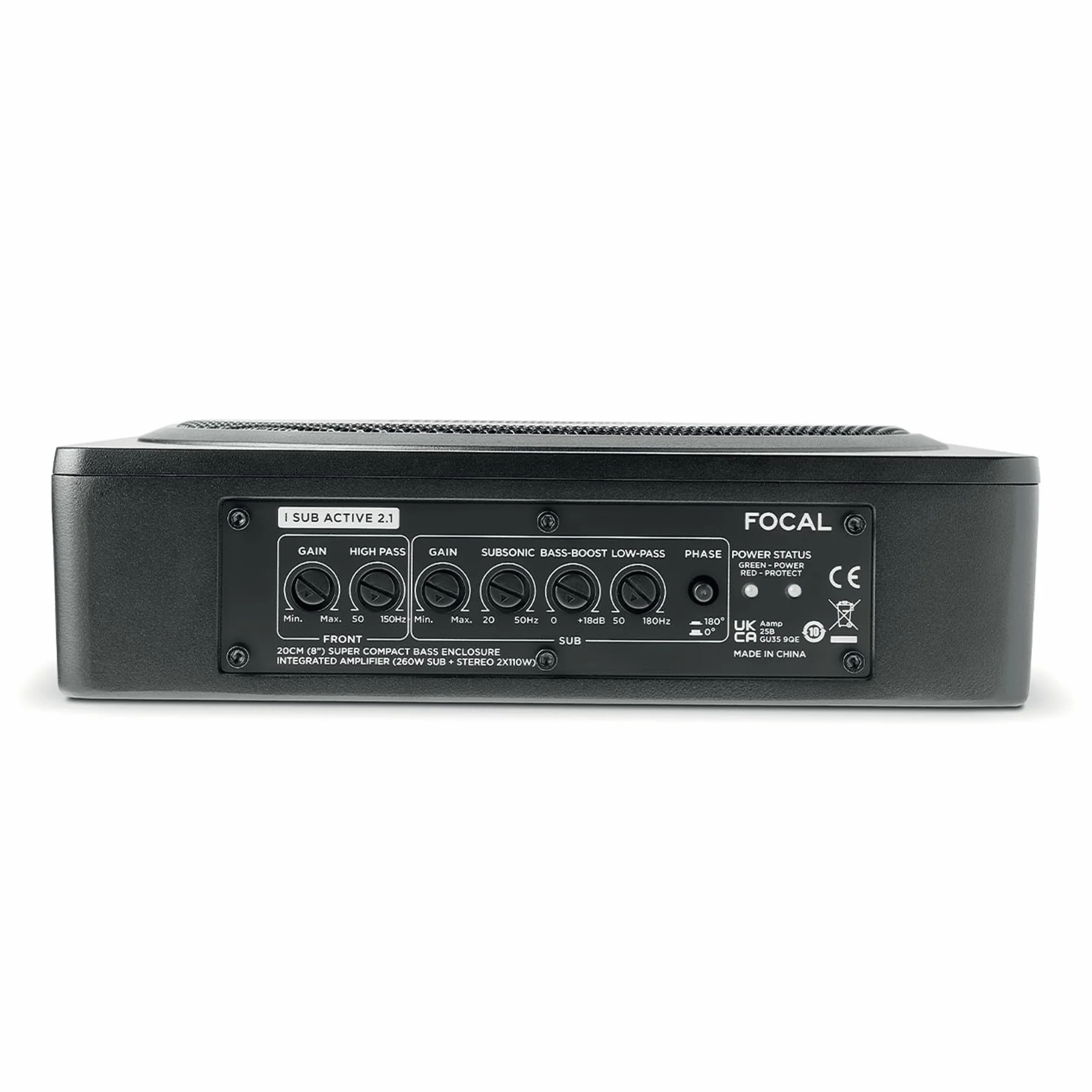FOCAL ISUB ACTIVE 2.1 Subwoofer Amplificato da Sottosedile con Amplificatore 2 Canali Integrato