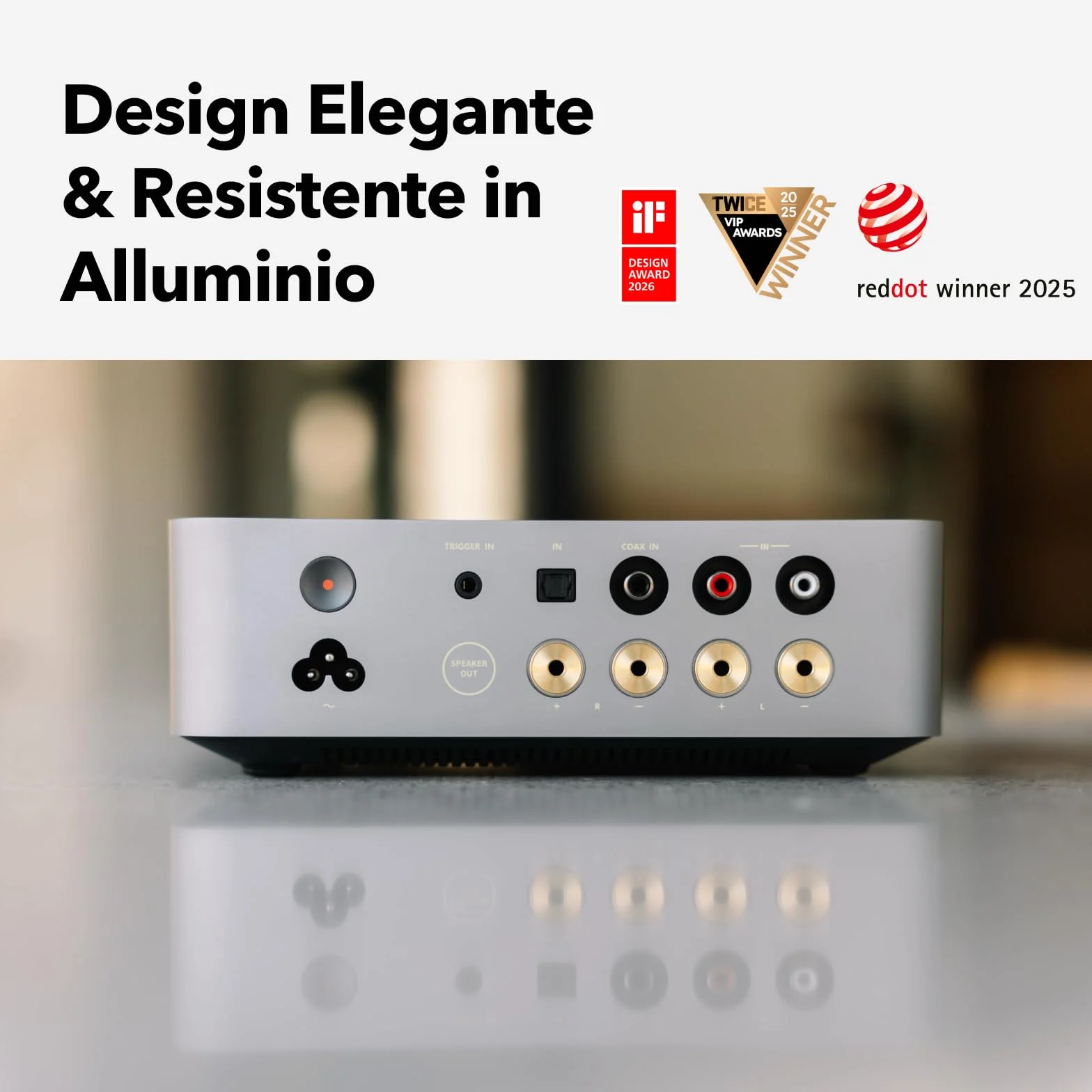 WiiM Vibelink Amp | Amplificatore di Potenza da 100W con DAC ESS 9039Q2M e TI TPA3255 | Compatibile con WiiM Mini, Pro, Pro Plus e Ultra | Ingressi RCA, Coassiale e Ottico | Grigio Spaziale
