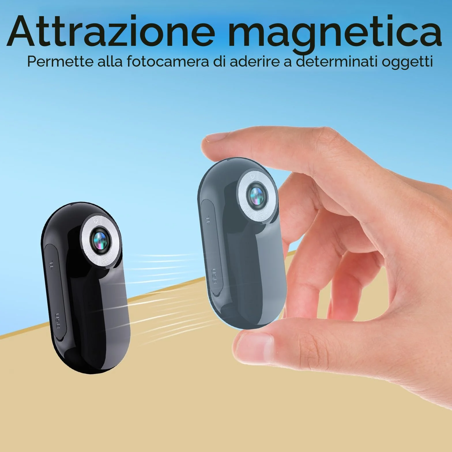 Xilecam Mini Action Cam 1080p Telecamera Animali Telecamere Nascoste da Esterno Body Cam e Accessori（Nero）