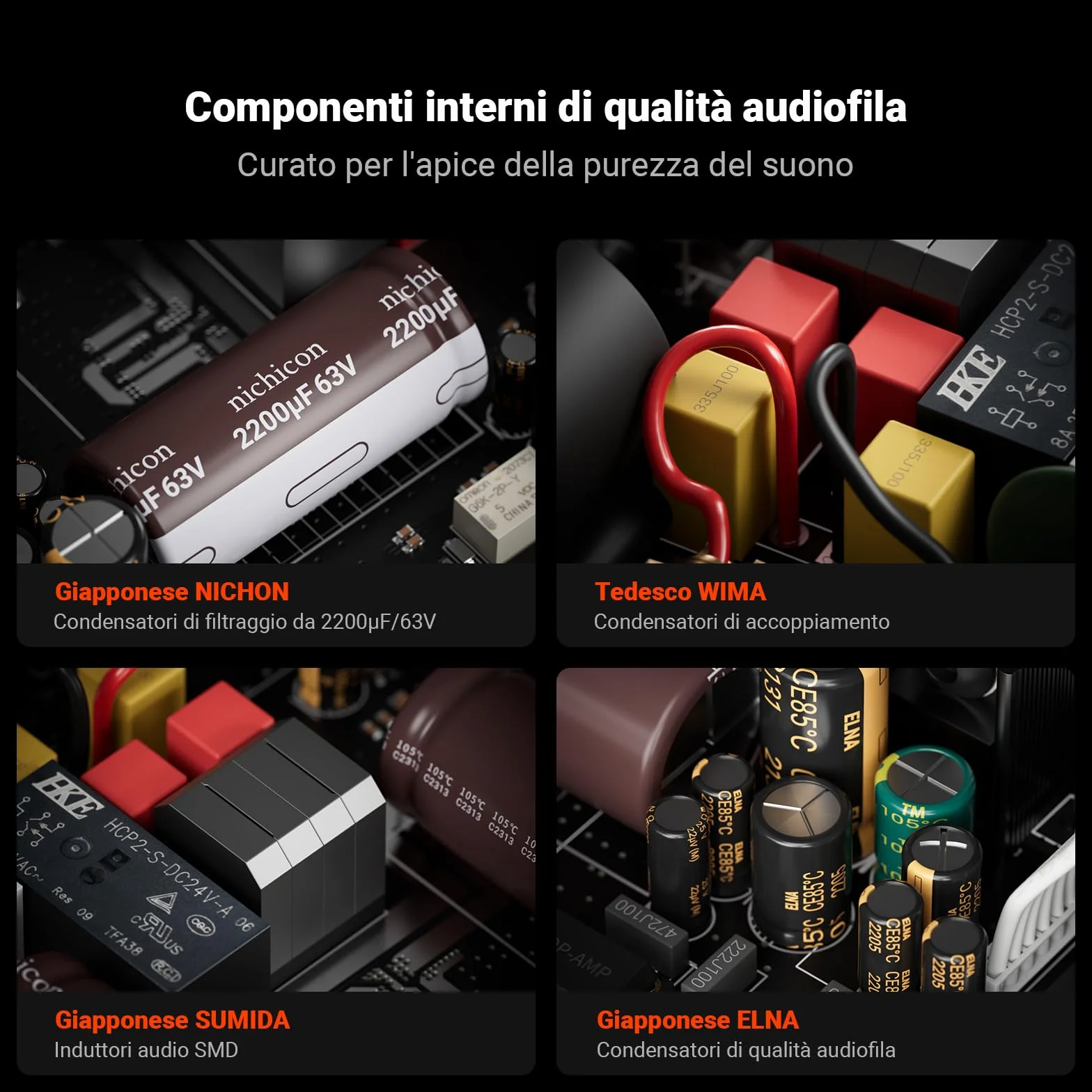 Fosi Audio V3 Mono Amplificatore Audio HiFi, Mini Amplificatore Monoblocco, Classe D TPA3255, 240W per Home Theater AVR Ricevitore Component, Ingressi Bilanciati RCA/XLR, Diffusori, con 48V/5A Power