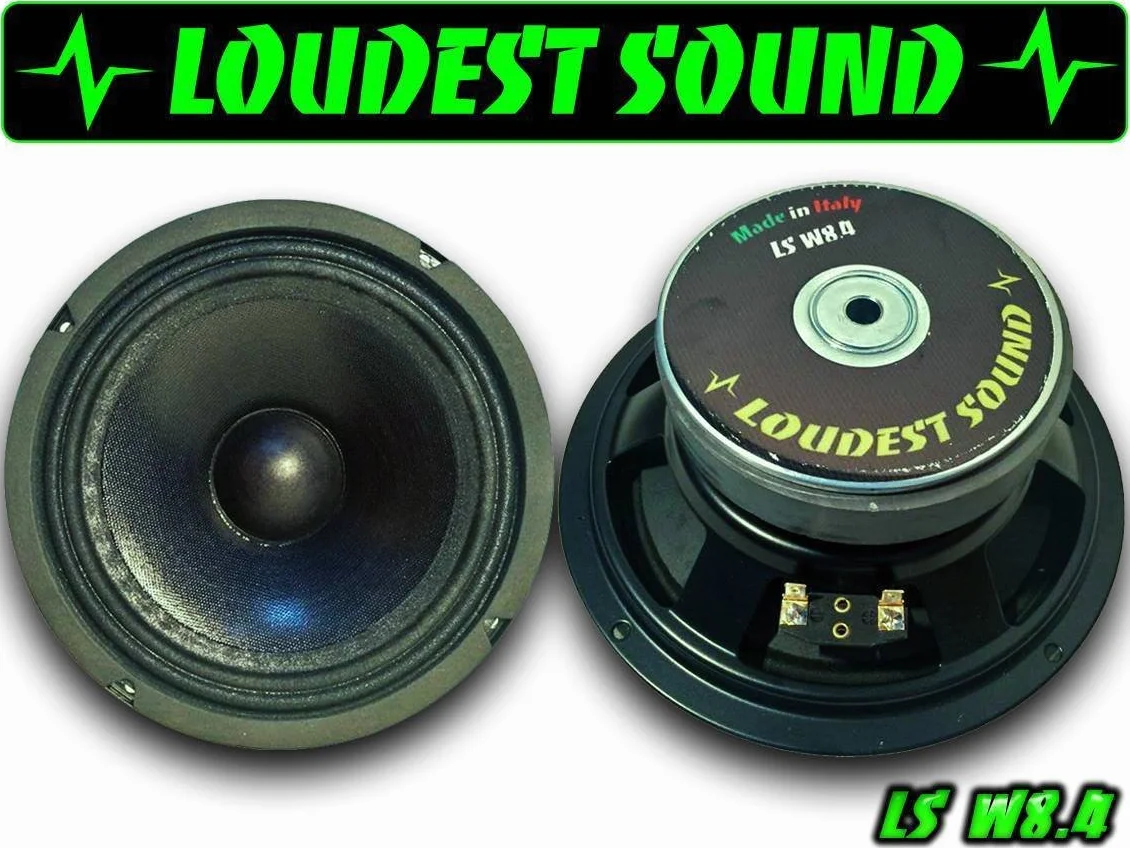 COPPIA Mid Woofer 20 cm Loudest Sound Professional audio LS W8.4 auto spl sp l medio bassi Professionali