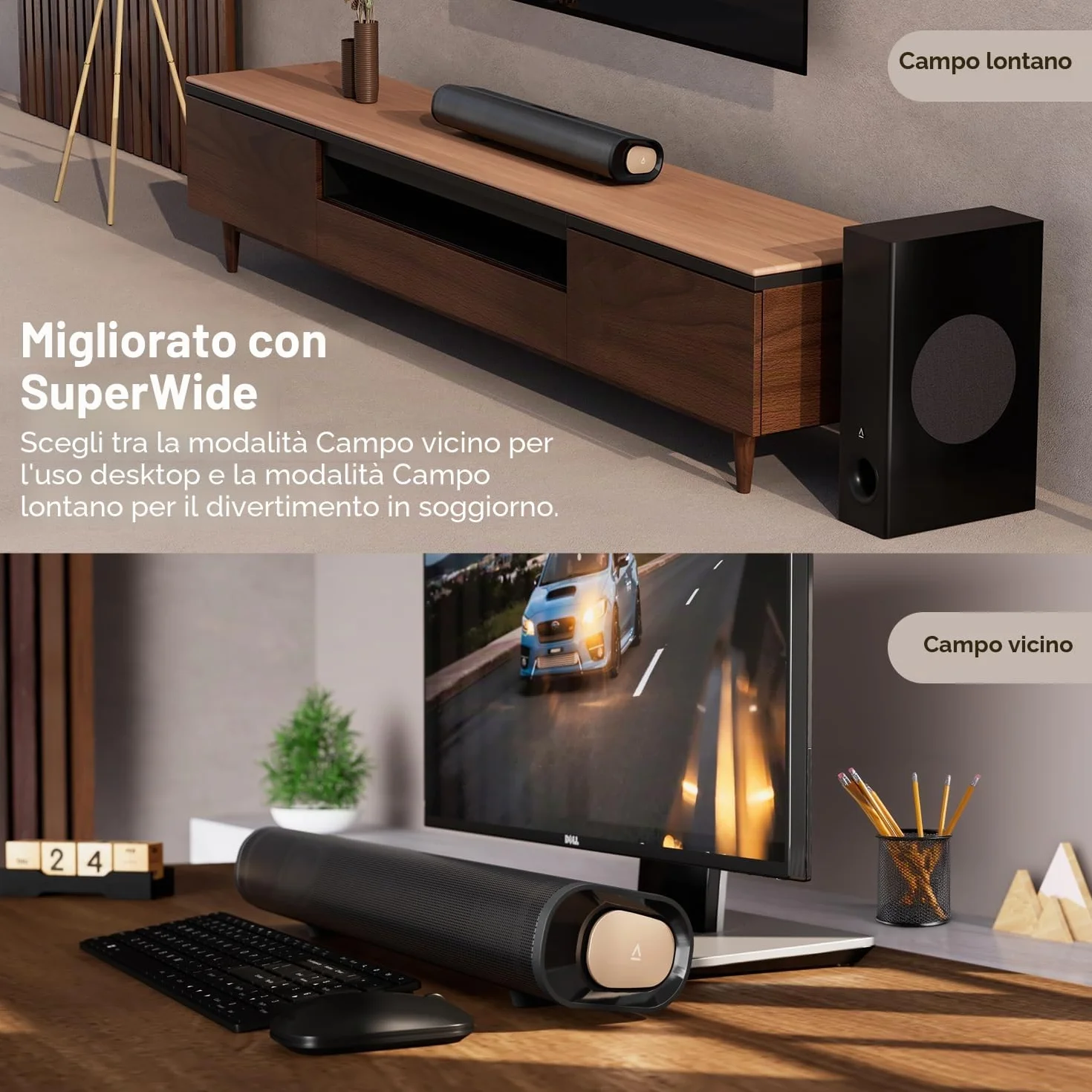 CREATIVE Stage Pro - Soundbar 2.1 con Dolby Audio, HDMI, Bluetooth 5.3, audio USB, per TV, PC e cellulare