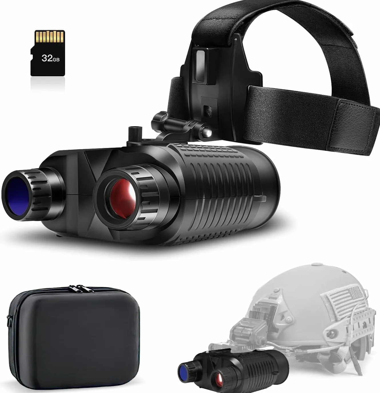 Visione notturna, 4K 400M Ricaricabili Binocolo Visione Notturna, 8x Zoom Digitale Visore Notturno per Adulti, 3.2" HD IP54 Occhiali Visione Notturna Caccia Campeggio 32GB