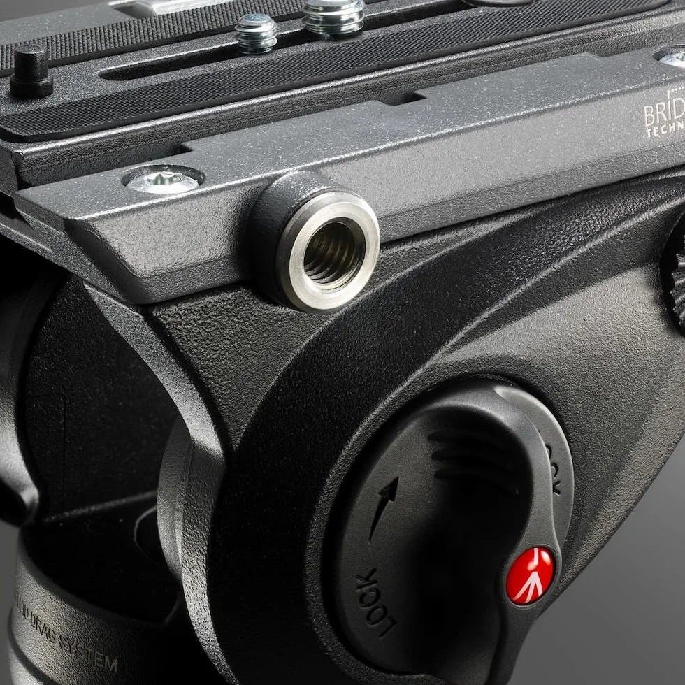 Manfrotto MVH500AH Testa Video con Base Piatta, 1 Leva Fissa, Alluminio, Nero