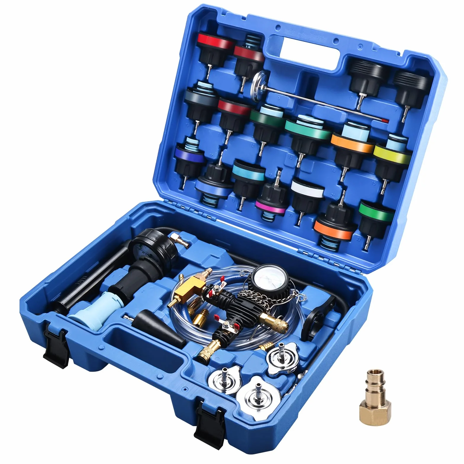BOOMSTART Tester di pressione del radiatore universale 28Pcs Kit per sistema di raffreddamento sottovuoto per auto Audi VW BMW