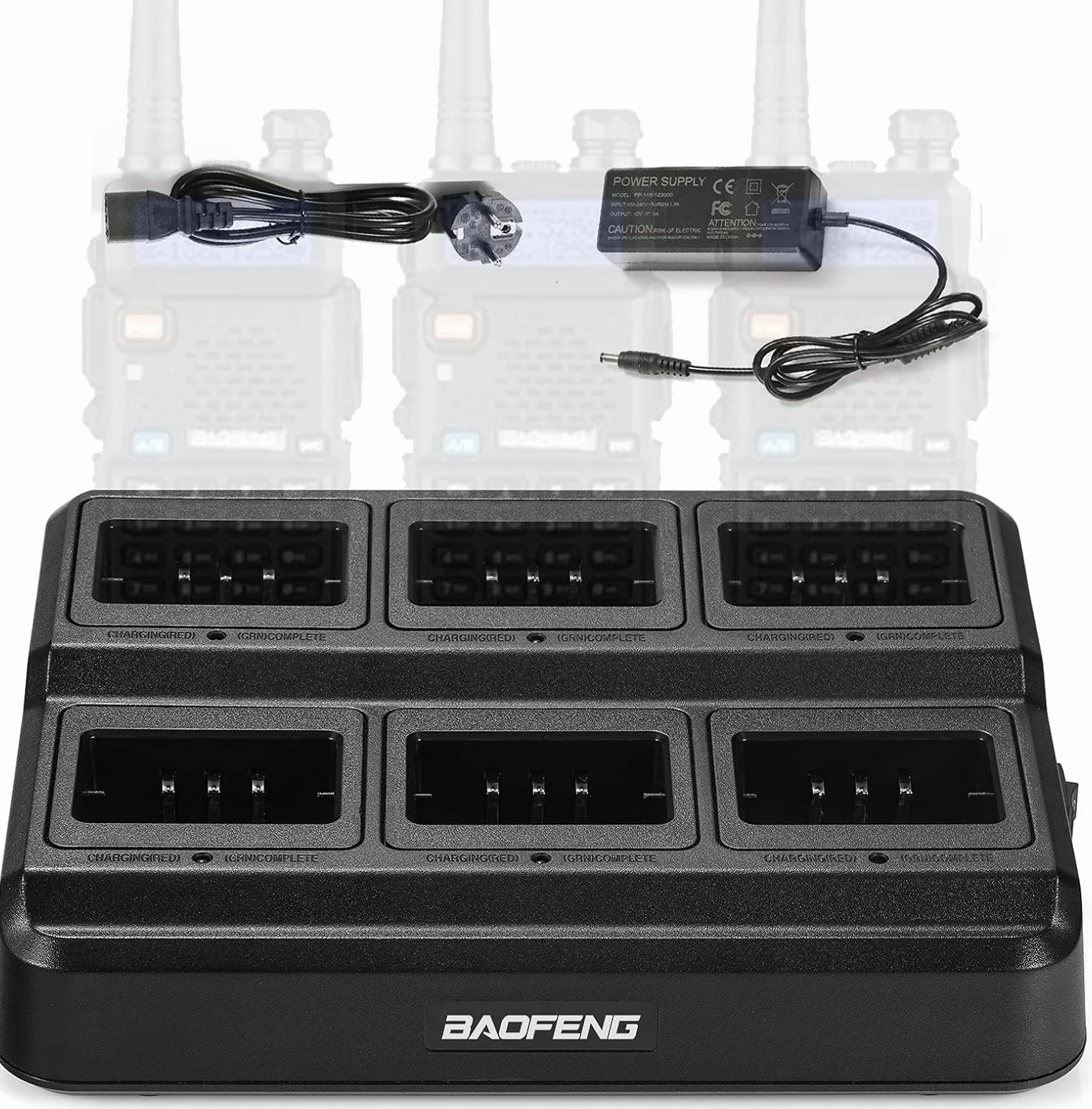 BAOFENG GT-5R UV-5R Ładowarka 6-kanałowa do walkie-talkie i akumulatorów