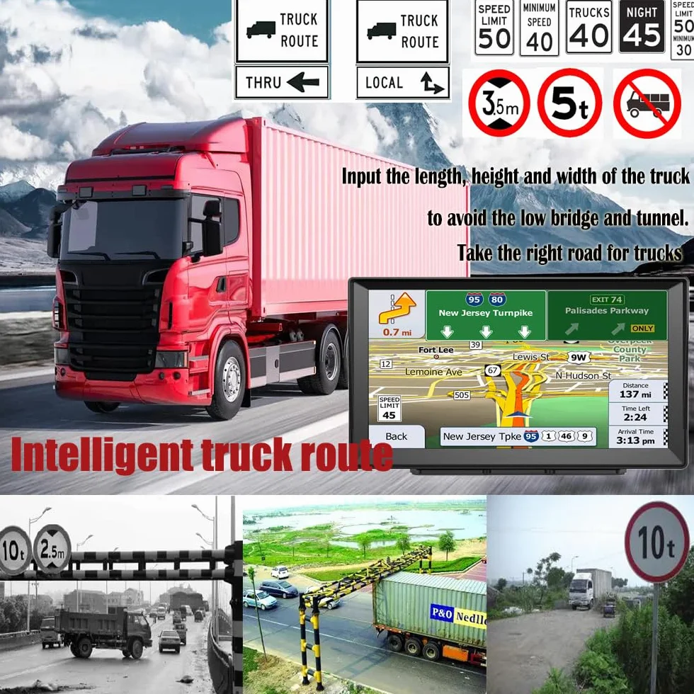 NEWFUN GPS Auto, 9 Pollice GPS Pesi Pesanti, Navigazione Automatica HD Touch Screen, Multi-Lingue Guida Vocale, 2025 Mappatura UK Europa, Installata Aggiornamento Libero a Vita
