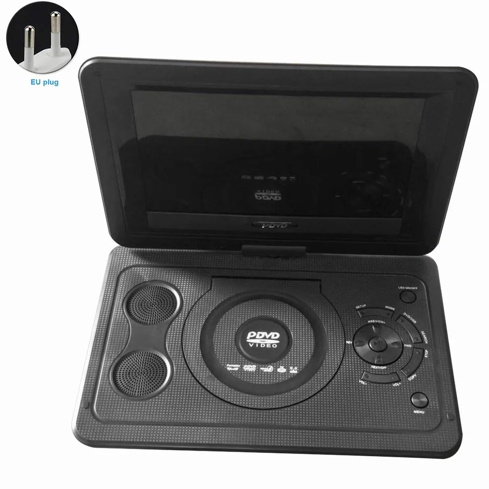 Lettore DVD portatile da 13,9" per i viaggi in auto per bambini, schermo girevole da 10,1", batteria ricaricabile, caricatore da auto, presa per cuffie per CD/DVD