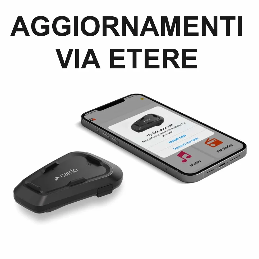 Cardo SPIRIT Interfono Bluetooth Mani Libere per Moto - Singolo