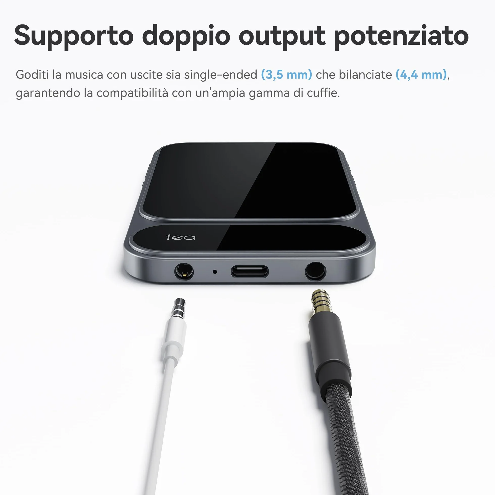 khadas Tea Pro – Amplificatore Cuffie Magnetico Portatile con DAC ES9039Q2M, Display 0,95", Batteria 2100mAh, Uscite 3,5mm & 4,4mm, 768kHz/32bit, BT5.4 Hi-Res per Casa e Viaggio