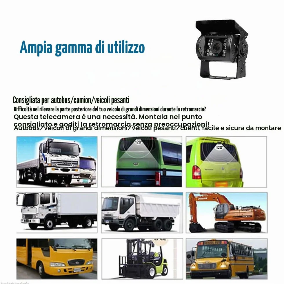 Bus Camion Rimorchio Heavy Duty 18LED IR Per Visione Notturna Impermeabile Retromarcia Backup Telecamera Posteriore Con 15M Cavo 12V-24V