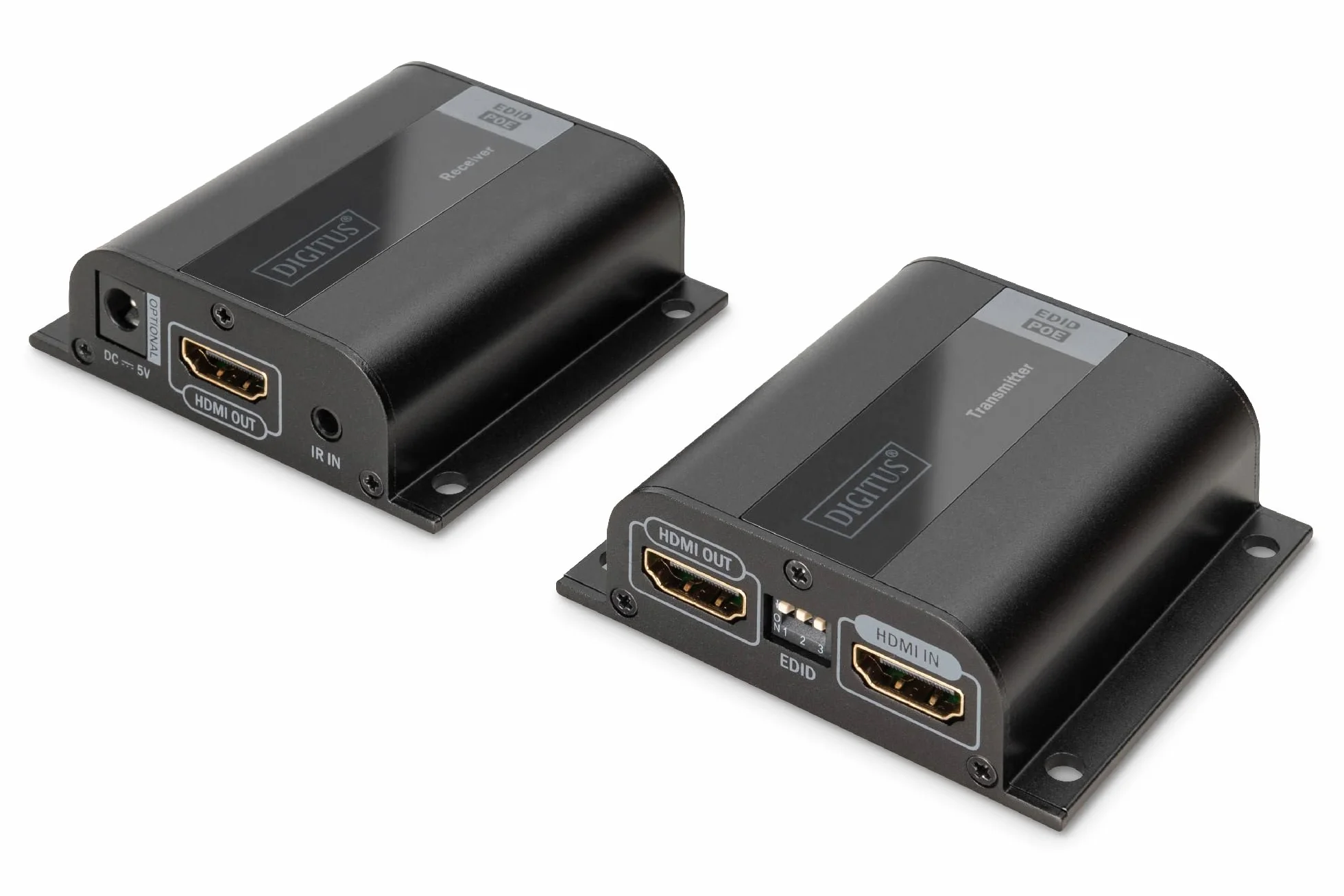 DIGITUS DS-55100-1 Estensore HDMI Full HD 1080p 60 Hz 50 m cavo LAN Set Trasmettitore Ricevitore Loop-Out IR HDCP 1.2a