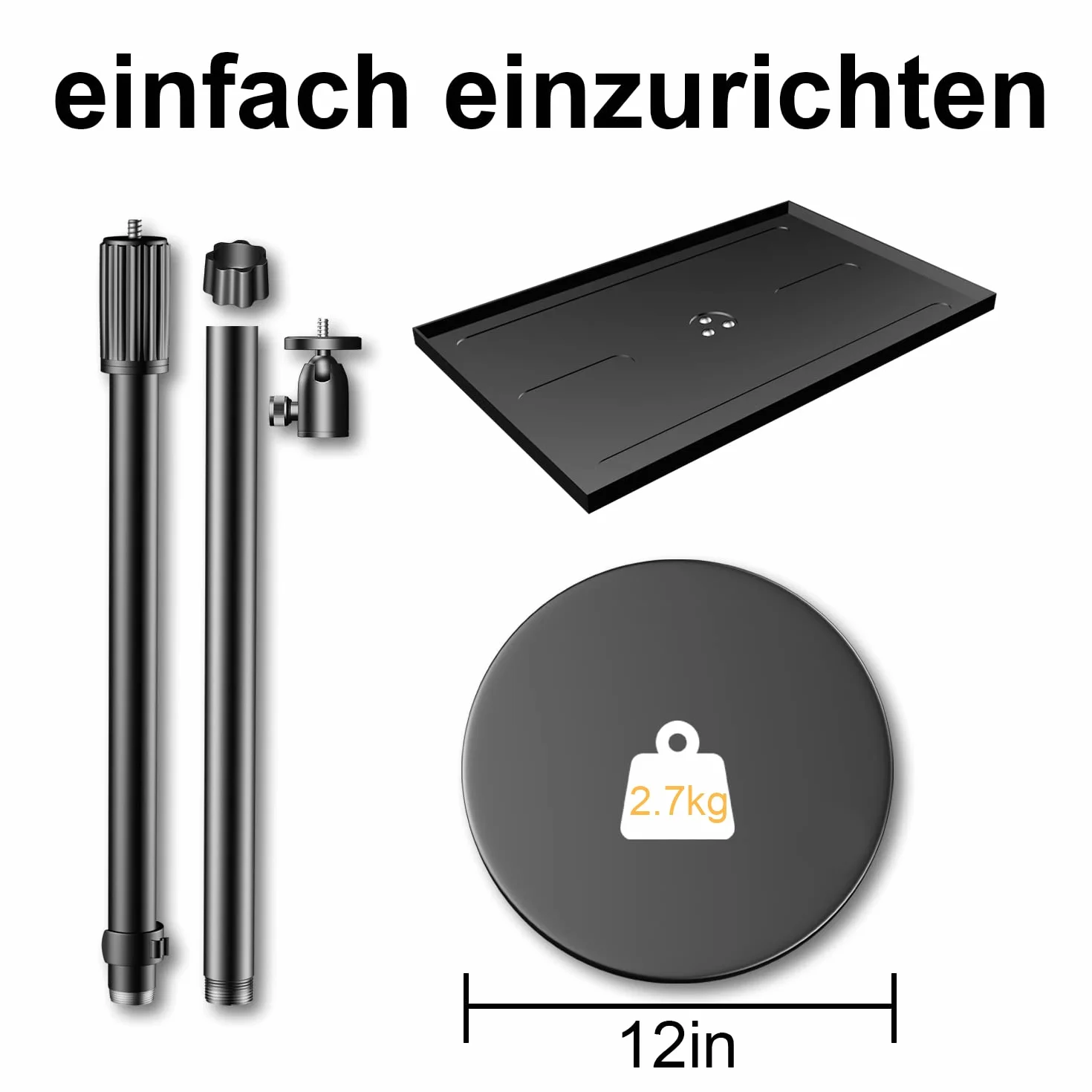 Supporto per Proiettore da Terra Multifunzionale,Regolabile in Altezza da 78.79 cm a 106.68,Fornito Vassoio e Ruota di 360°testa a sfera,Lega Di Alluminio Forgiata con Proiettori,Laptop,Telecamere