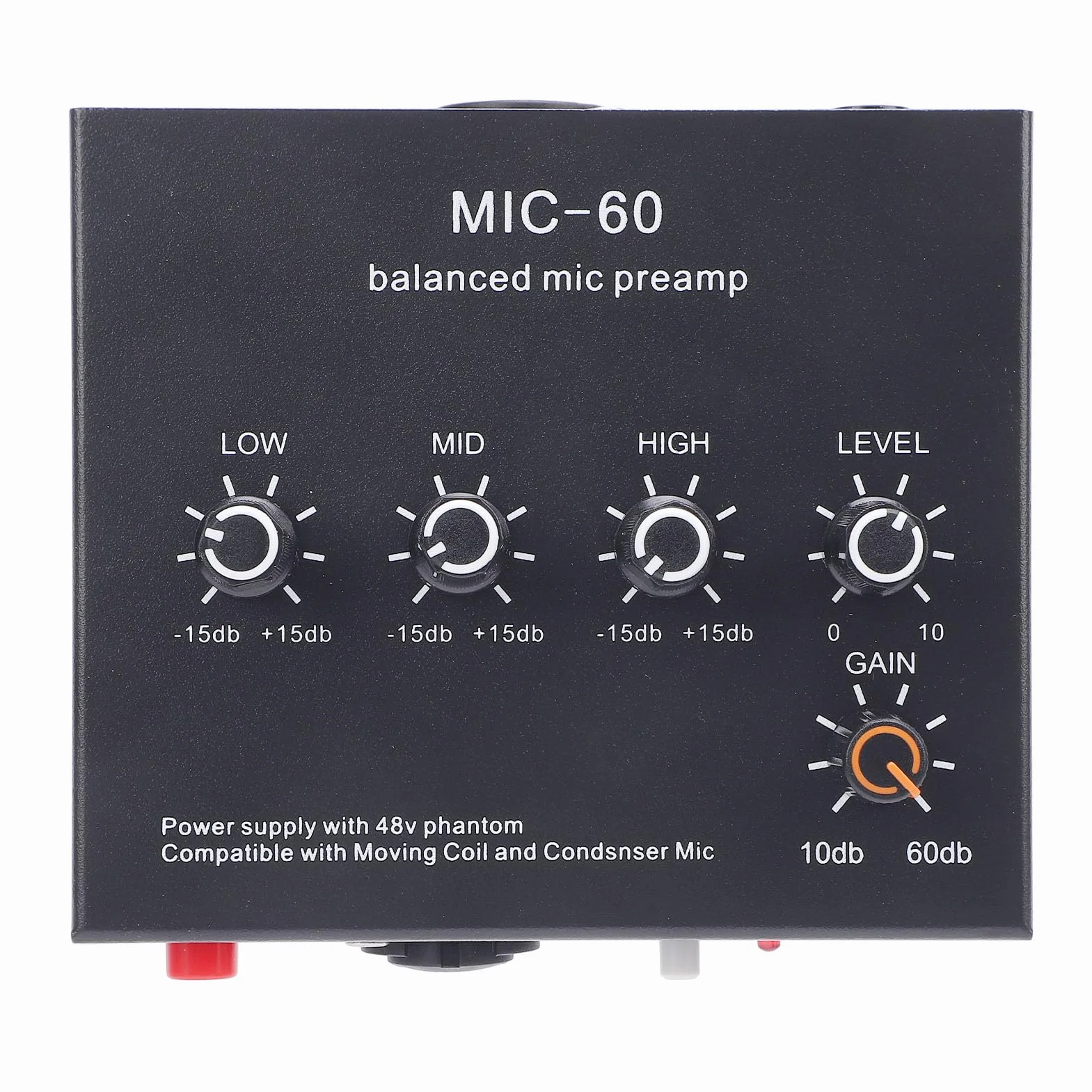 Preamplificatore Microfono XLR Ad Alto Guadagno, Mic Booster Dinamico e Condensatore per Registrazione Studio Streaming
