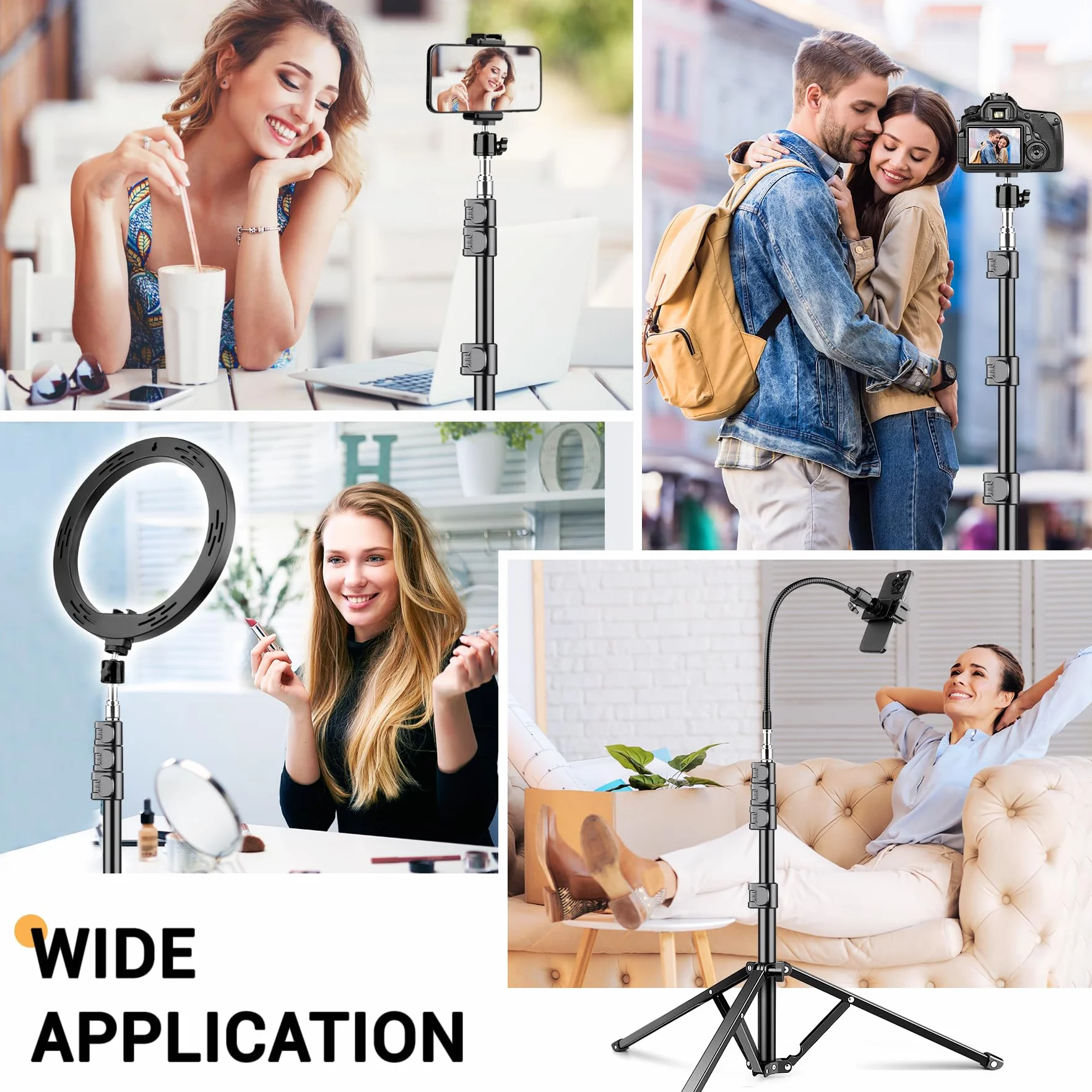Victiv 224cm Treppiede Smartphone, Cavalletto per Smartphone con 35cm Collo D'oca & Telecomando, Tre Piedi per Telefono, Alluminio Treppiede Fotocamera Treppiedi per iPhone 17/16/15/14/13/12 Pro Max