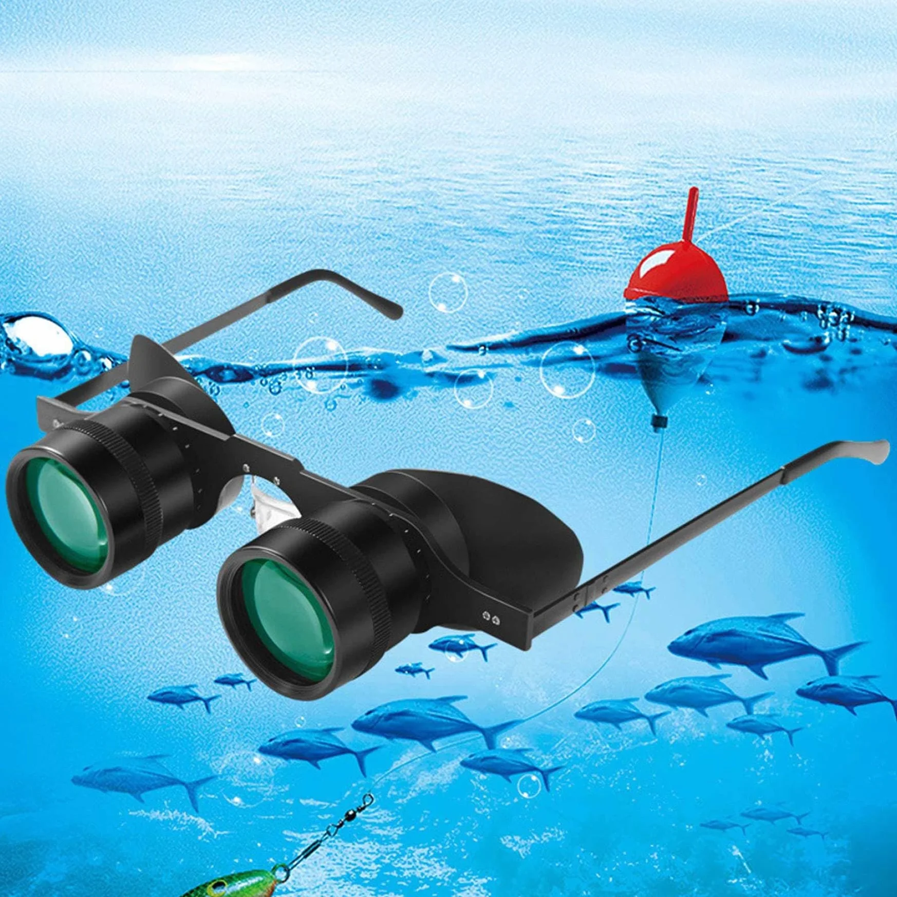 Binocoli occhiali portatili per binocoli liberi Telescopi 10x zoom bicchieri per pesca all'aperto, occhiali binoculari