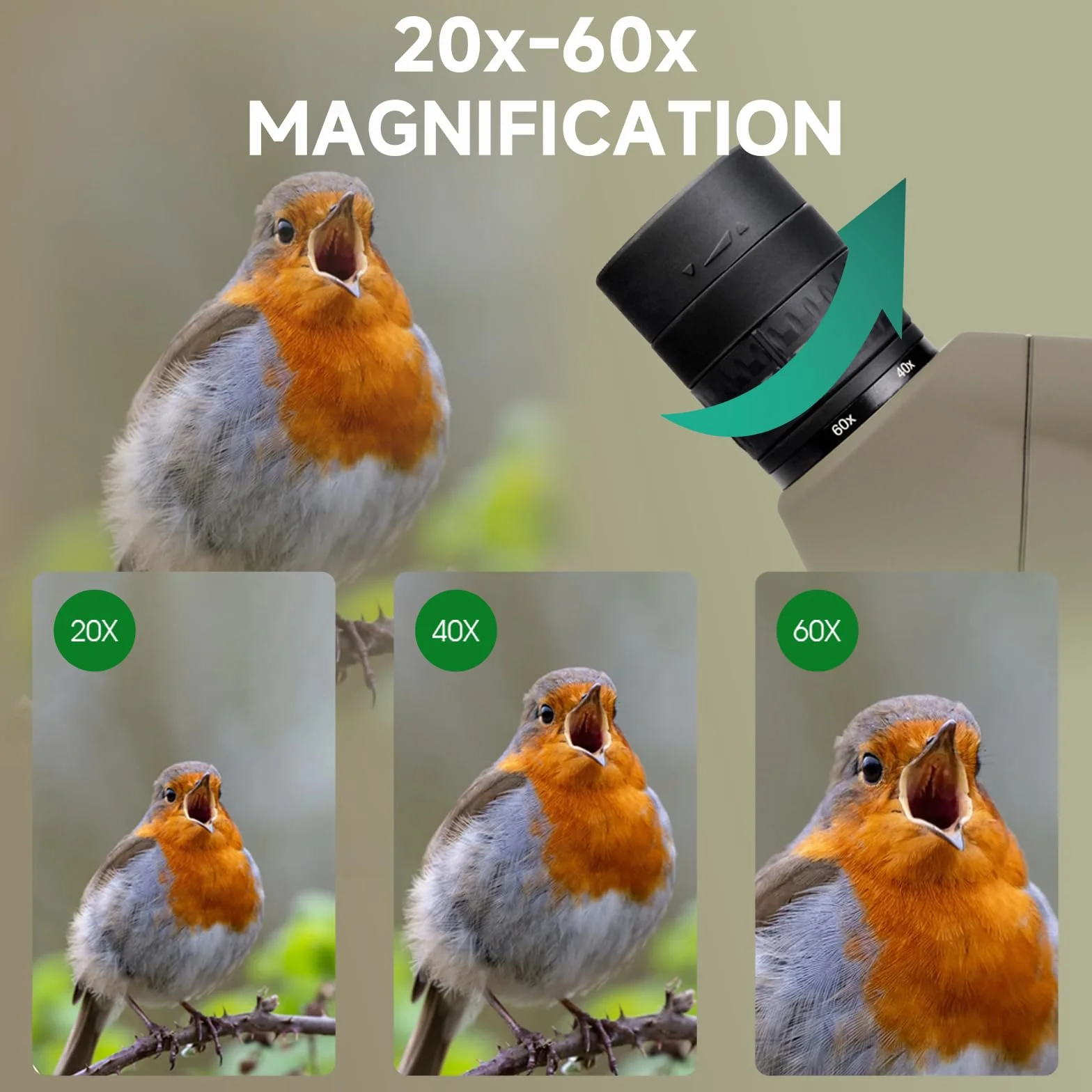 Svbony SV401 Cannocchiali con Doppio Treppiede, HD 20-60X80 Impermeabile Prisma di Porro Oculare Angolato Cannocchiale Monoculare per Tiro Al Bersaglio, Birdwatching