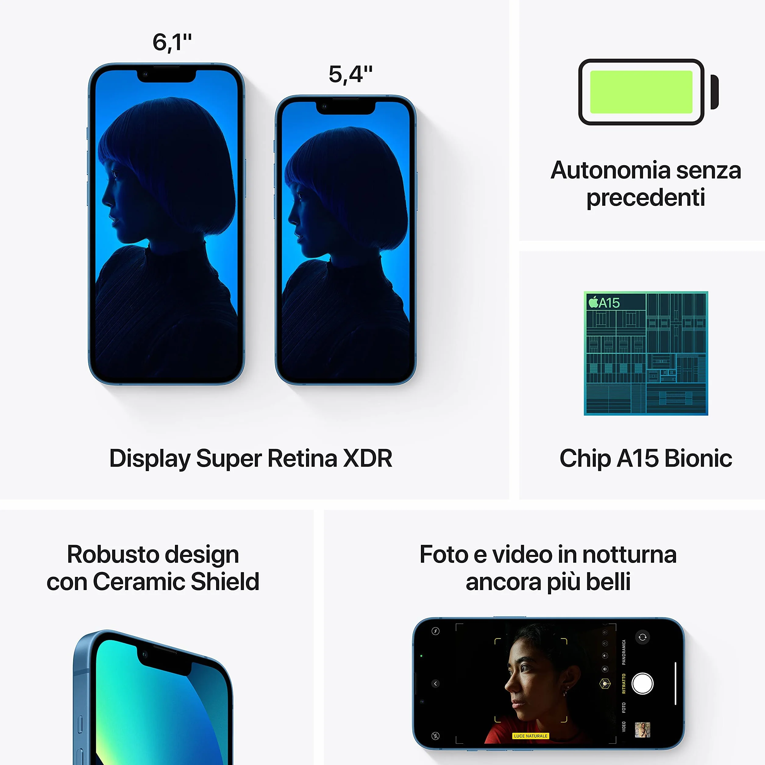Apple iPhone 13 Mini 128GB Azzurro Ricondizionato