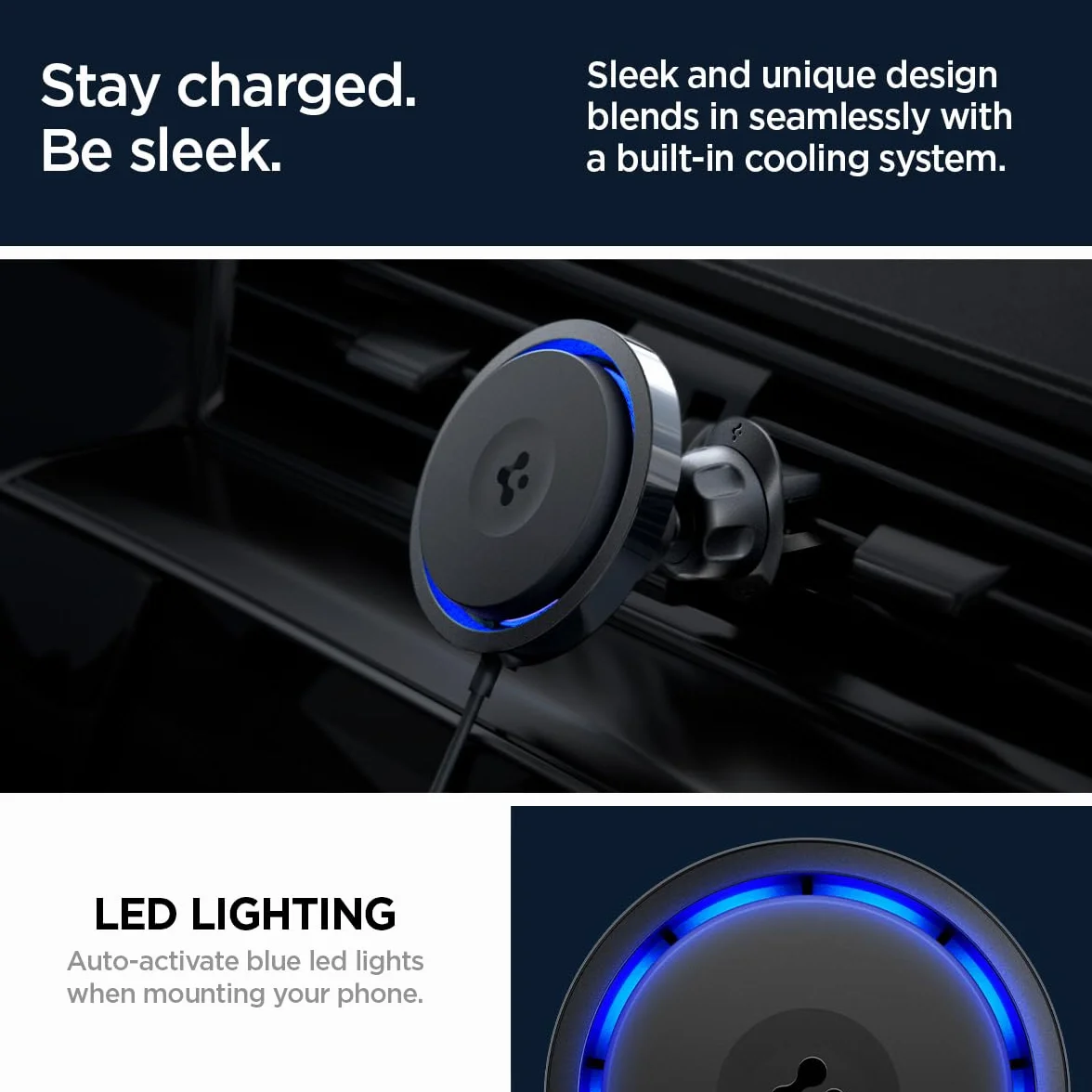 Spigen OneTap Pro MagFit CryoMax Ricarica Wirelss Auto per Cellulare con Ventola di Raffreddamento, Supporto Telefono MagSafe Compatibile con iPhone 17/17e/16/15/14 Pro Max e PixelSnap - Presa d’Aria