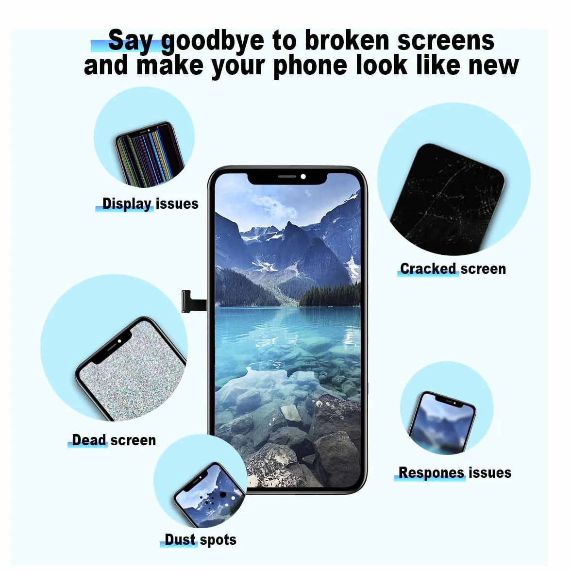 EFaith Schermo per iPhone 13 Pro Max 6.7" LCD di ricambio 3D Touch Face ID TrueTone FHD Display Digitizer con kit di riparazione per A2484, A2641, A2644, A2645, A2643