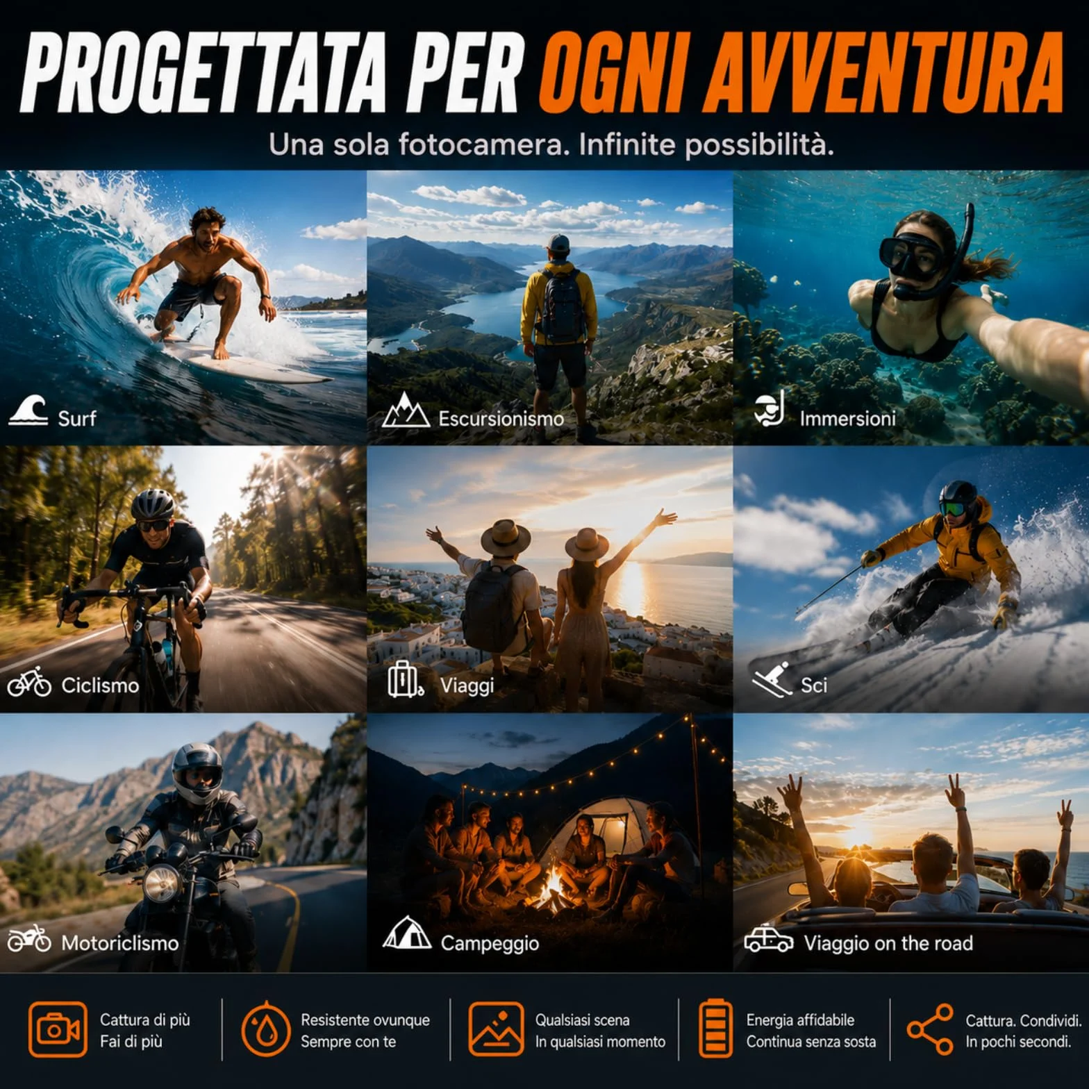 MaxMango D50 33FT Macchina Fotografica Subacquea Impermeabile, 8K 70MP Fotocamera Digitale con 16 GB di Scheda, Doppio Schermo 2.8'' per Selfie, 18x Zoom, Resistente a Polvere e Urti per Snorkeling