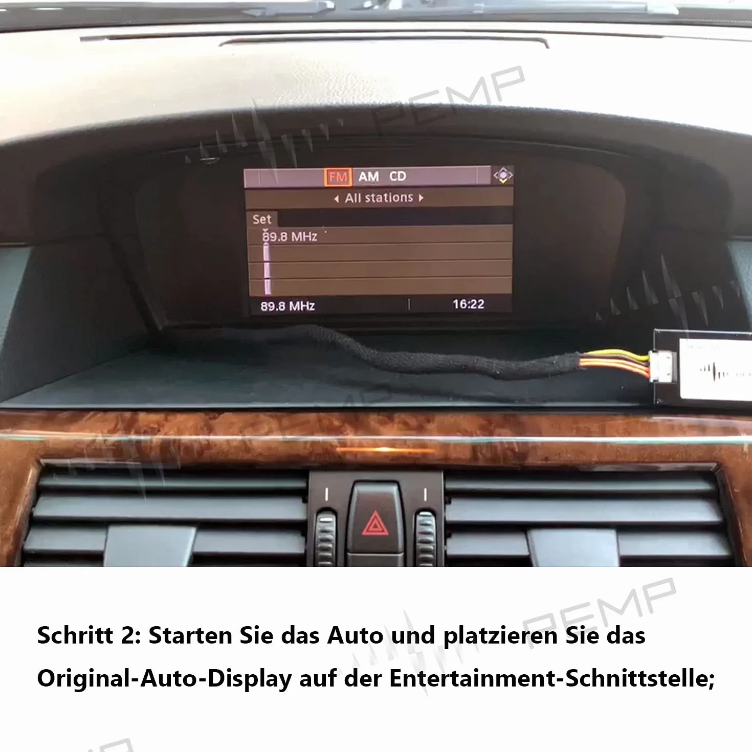 PEMP Adattatore Aux E60 Apri l'audio Aux dell'auto originale per BMW E60 E61 E63 E64 CCC (2003-2010)