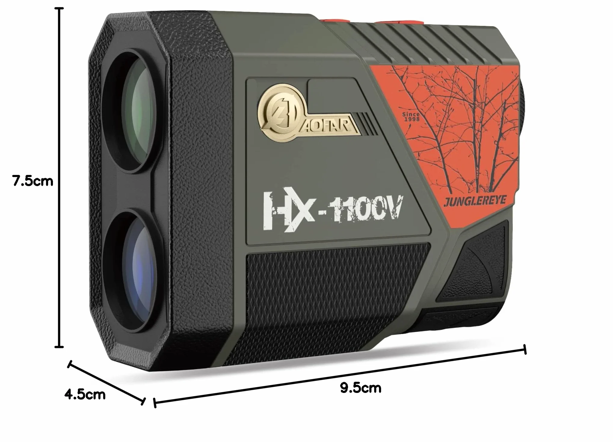AOFAR HX-1100V Telemetro Caccia 1100 yards, Compensazione della Pendenza con Angolo, Alta Precisione, Portata, Velocità, Modalità di Scansione, 6X Ingrandimento, Imballaggio Regalo, Batteria Gratuita